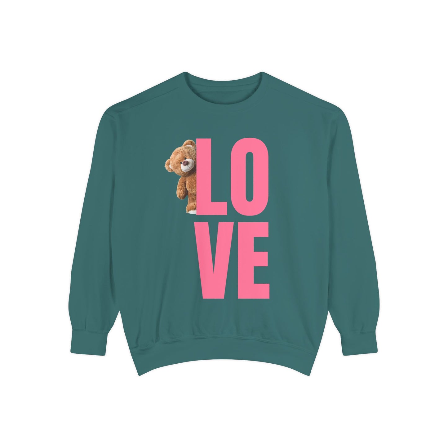 Unisex Valentine's Day Sweatshirt With Cute Brown Behind the Letter L