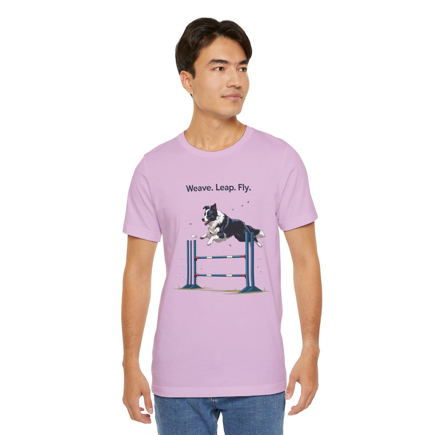 Dog Agility Spirit T-Shirt, Weave Leap Fly Tee, Gifts for Dog Lovers, Pet Enthusiasts, Animal Lovers T-Shirt, Casual Wear, Dog Show Gear