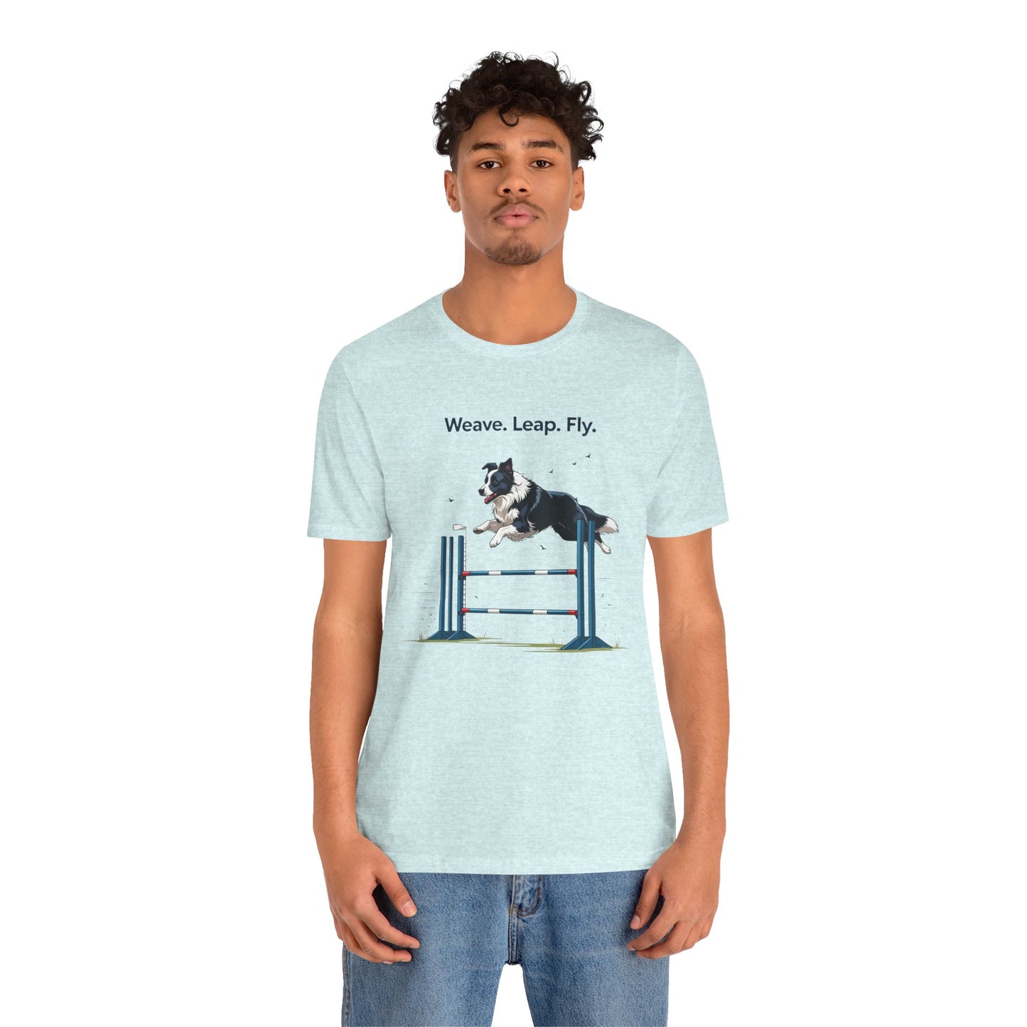 Dog Agility Spirit T-Shirt, Weave Leap Fly Tee, Gifts for Dog Lovers, Pet Enthusiasts, Animal Lovers T-Shirt, Casual Wear, Dog Show Gear