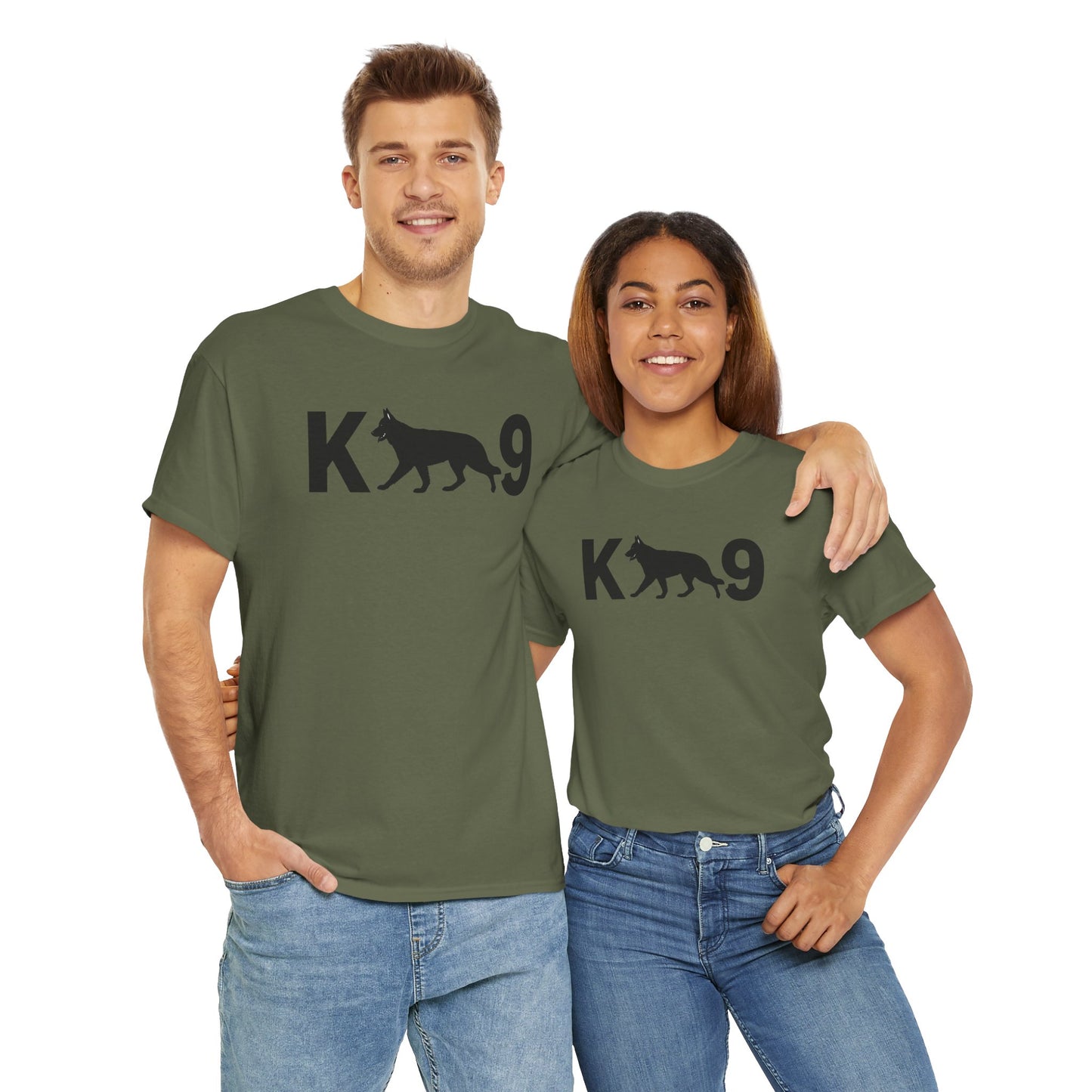 Black German Shepherd K9 Unisex Heavy Cotton Tee - Perfect for Dog Lovers, Pet Owners