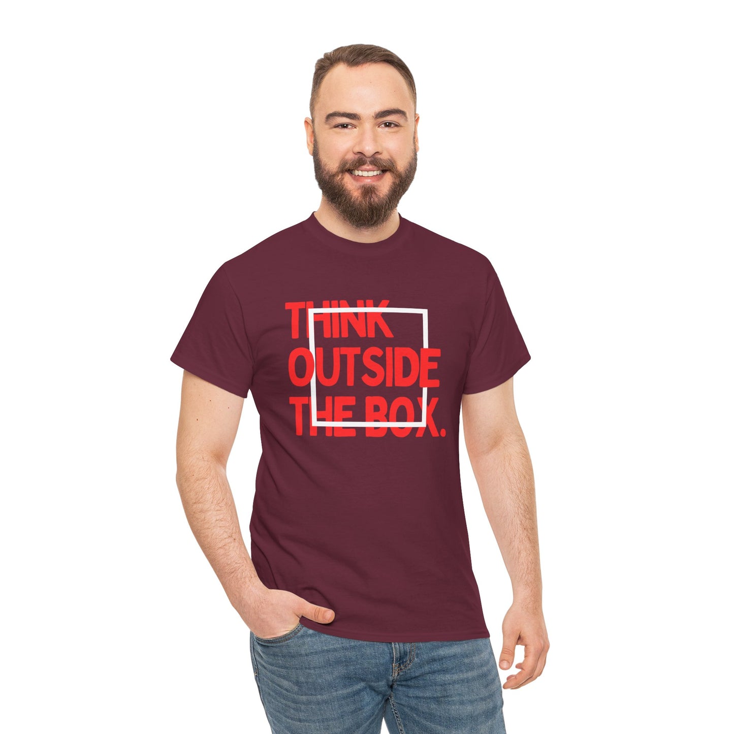 Creative Thinking Unisex Cotton Tee - Thin Out of Box, Inspirational Shirt, Motivational Gifts, Trendy Top for All Occasions, Perfect for Dreamers