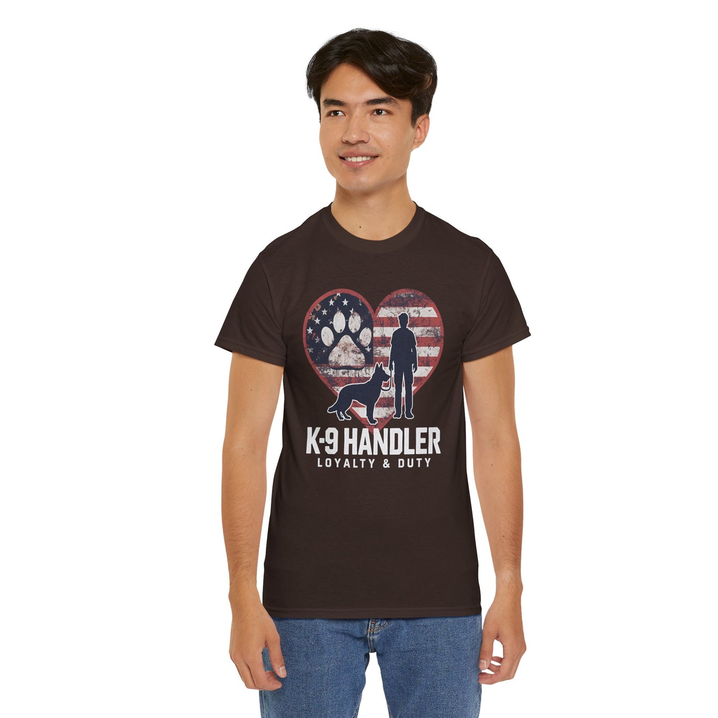 K-9 Handler Heart Tee | Loyalty & Duty T-Shirt | Dog Lover Gift, Police Support Shirt
