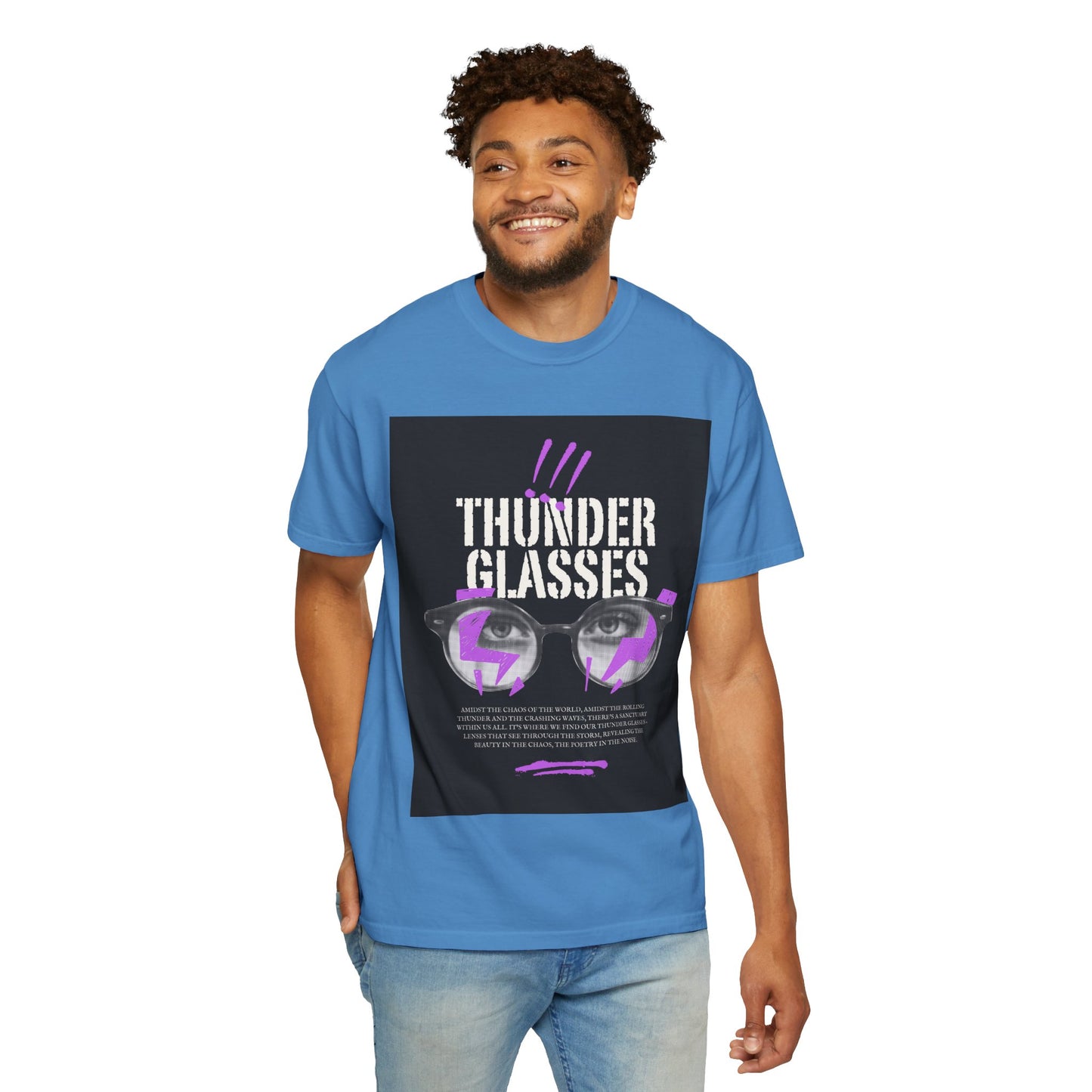Thunder Glasses Unisex T-Shirt | Retro Graphic Tee for Music Lovers, Gift for Birthdays, Festivals, Unisex Style, Casual Wear