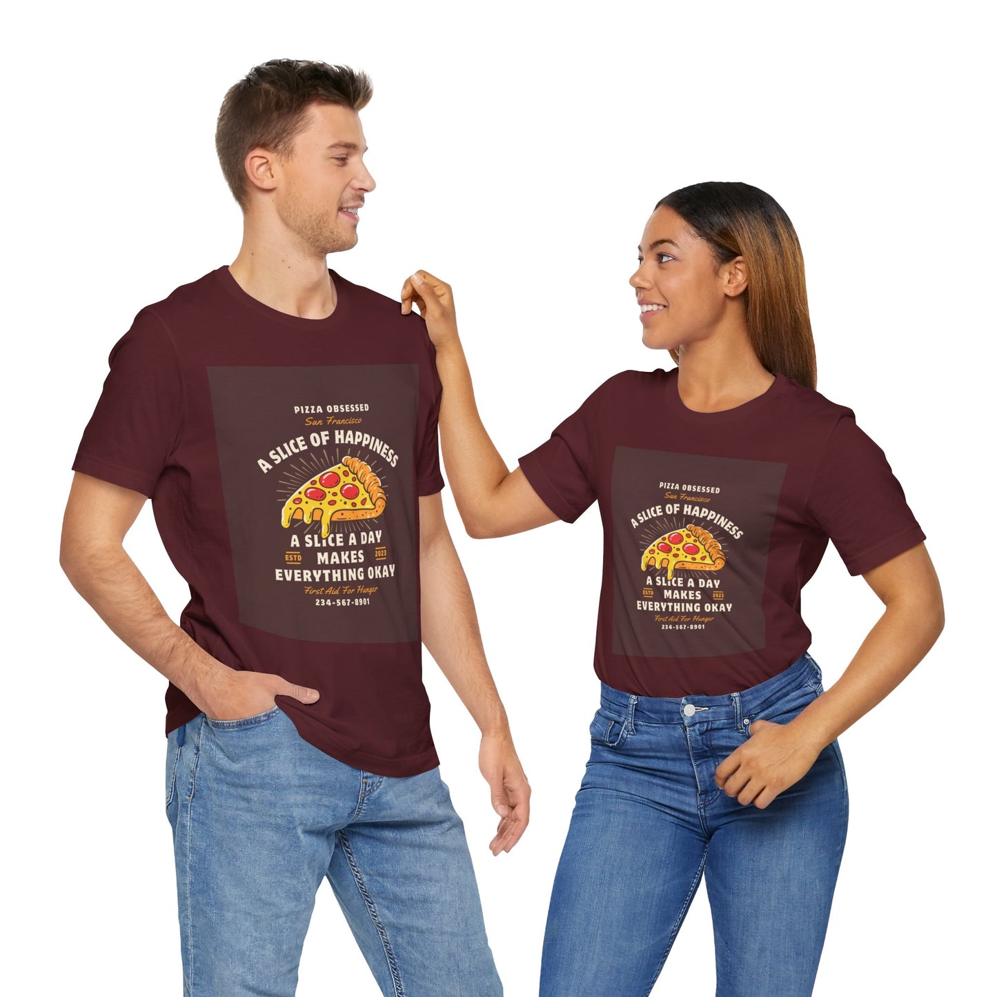 Pizza Lover's Happiness Tee, Fun Unisex T-Shirt, Casual Wear, Gift for Foodies, Pizza Party Attire, Comfortable Daily Shirt