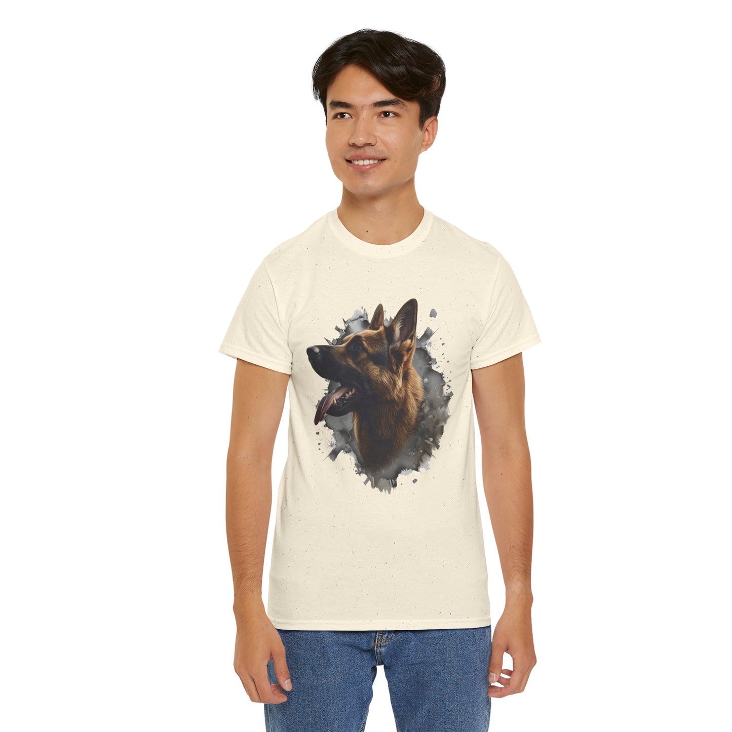 German Shepherd Lover Tee With 3D Design, Unisex Cotton Shirt, Dog T-Shirt, Pet Lovers Gift, Animal Enthusiast Apparel