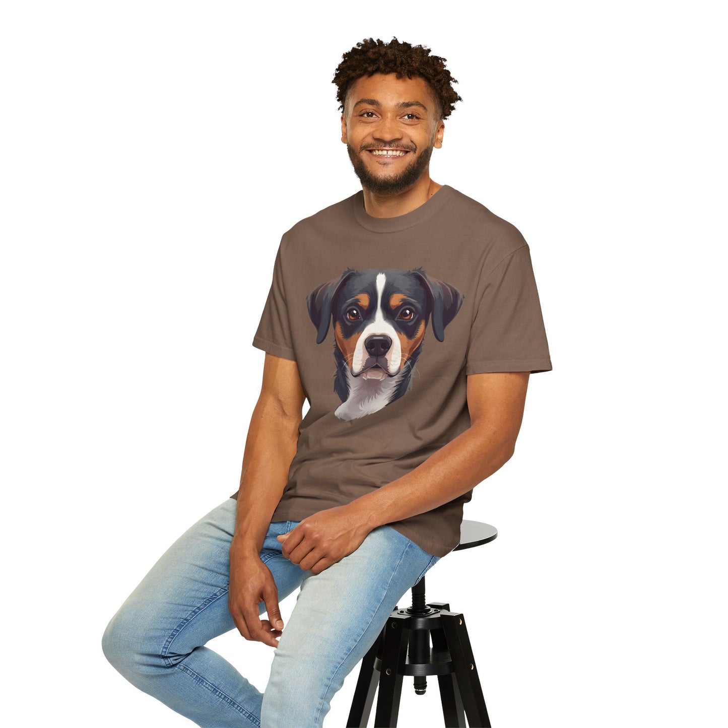 Unisex Tricolor Dog's 3D Design T-Shirt, Gift for Dog Owners, Animal Lover Apparel