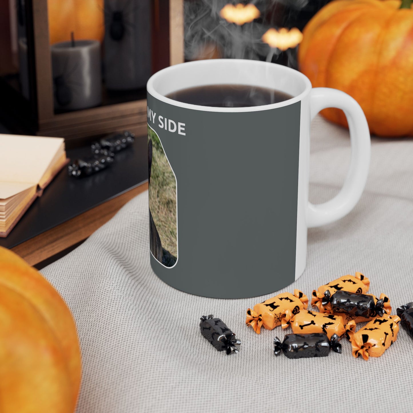 Ceramic Dog Lover Mug With a Sable German Shepherd and Caption Forever By My Side