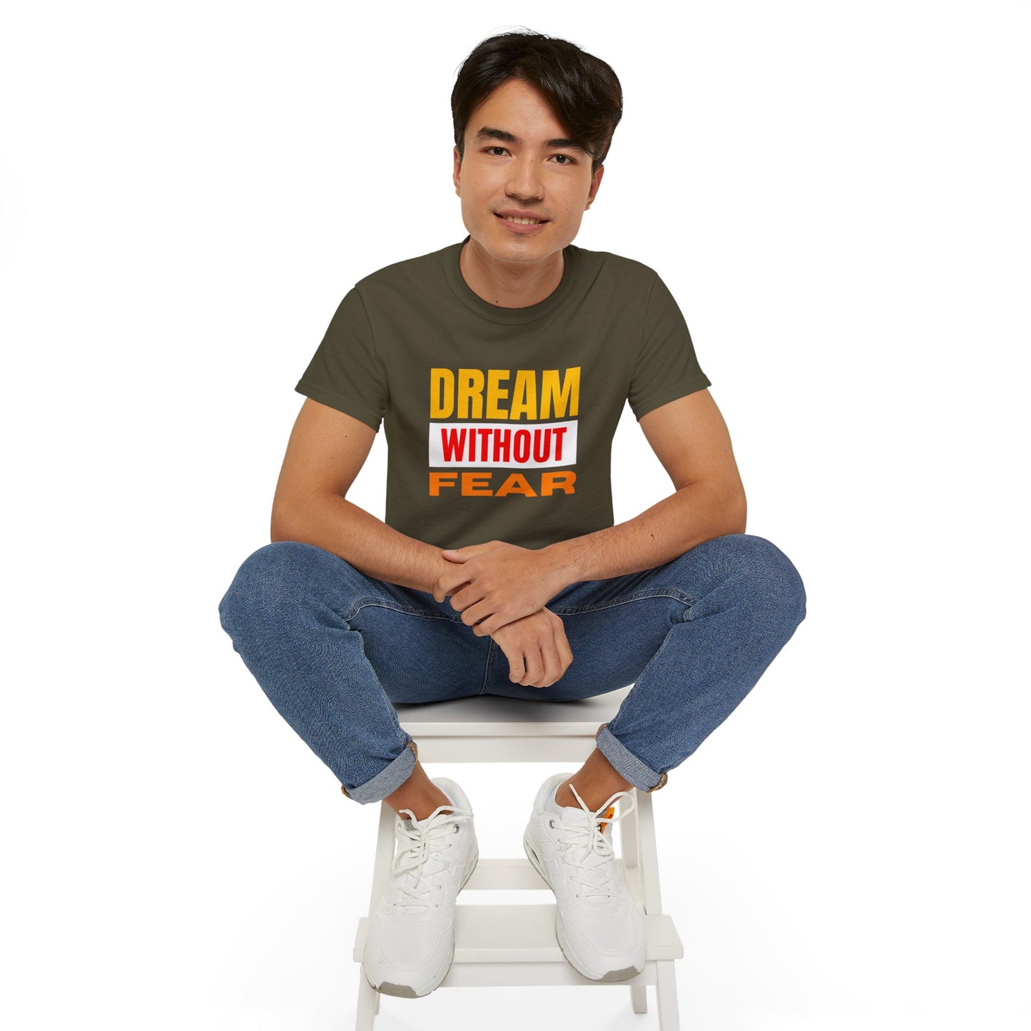 Inspirational Tee - "Dream Without Fear", Motivational Shirt, Gift for Dreamers, Casual Wear, Encouraging Apparel, Unisex Fashion