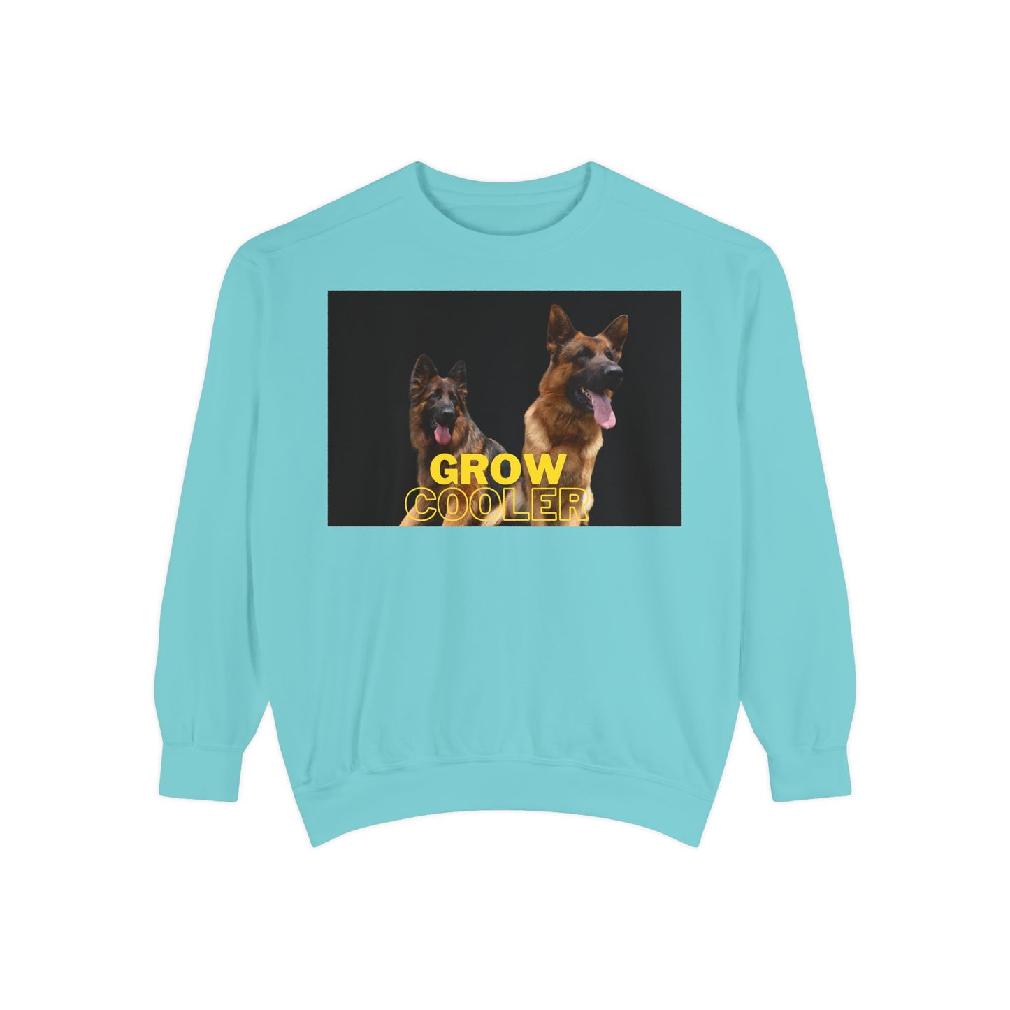 Unisex Dog Lover Sweatshirt With Two German Shepherds and Caption Grow Cooler