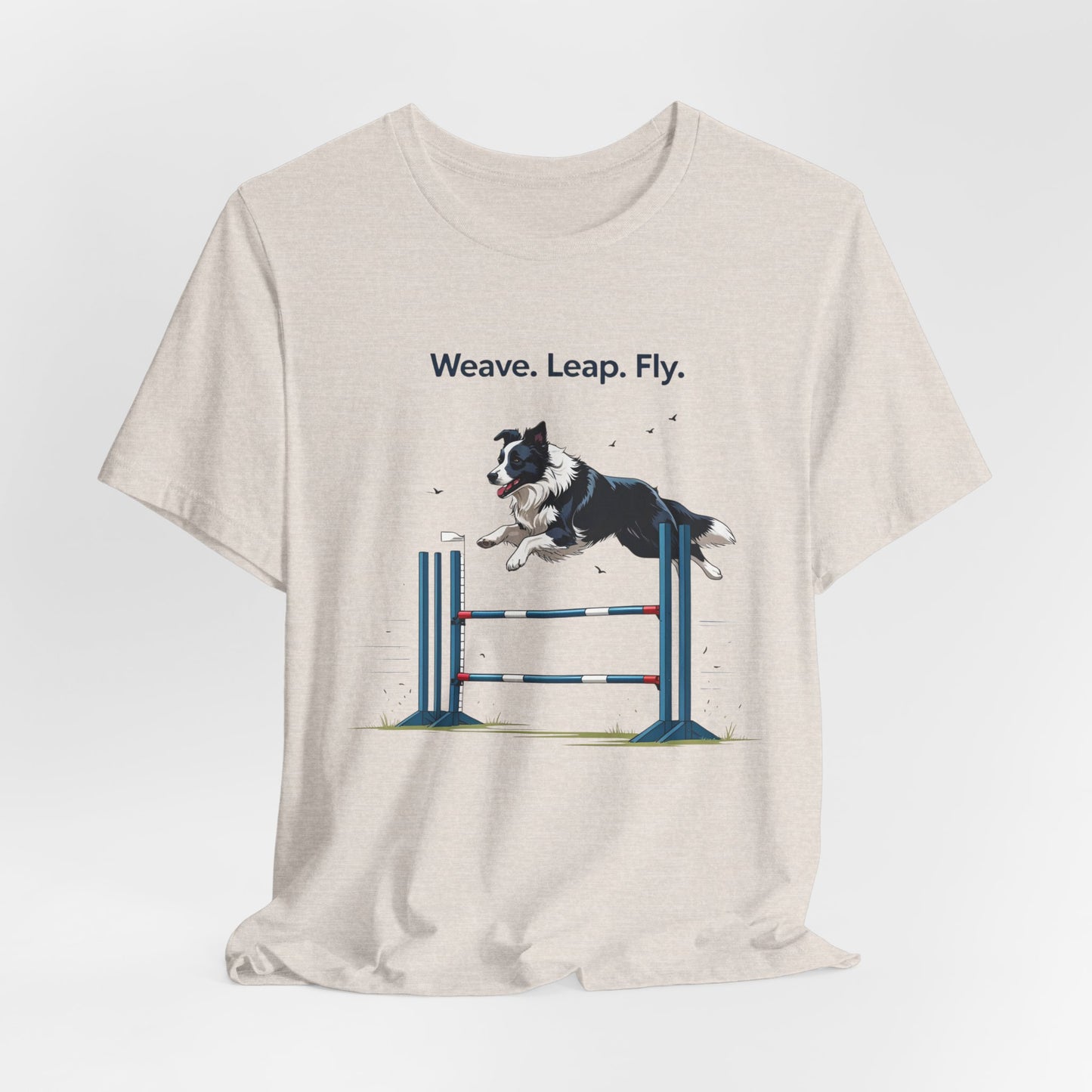 Dog Agility Spirit T-Shirt, Weave Leap Fly Tee, Gifts for Dog Lovers, Pet Enthusiasts, Animal Lovers T-Shirt, Casual Wear, Dog Show Gear