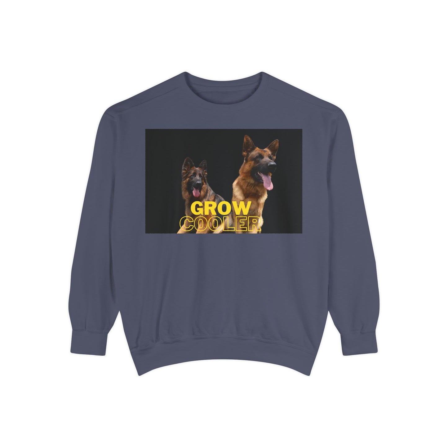 Unisex Dog Lover Sweatshirt With Two German Shepherds and Caption Grow Cooler