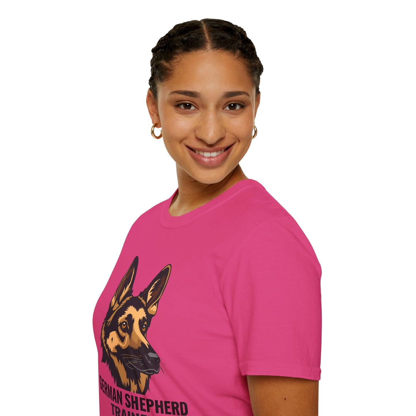German Shepherd Trainer Unisex Softstyle T-Shirt, Dog Lover Gift, Pet Trainer Apparel