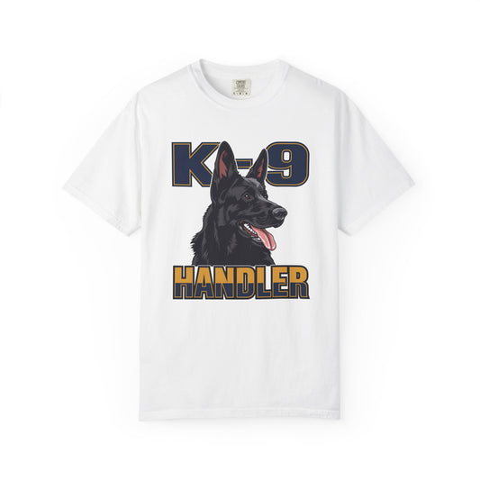 Black German Shepherd K-9 Handler T-Shirt, Garment-Dyed Unisex Tee for Dog Lovers