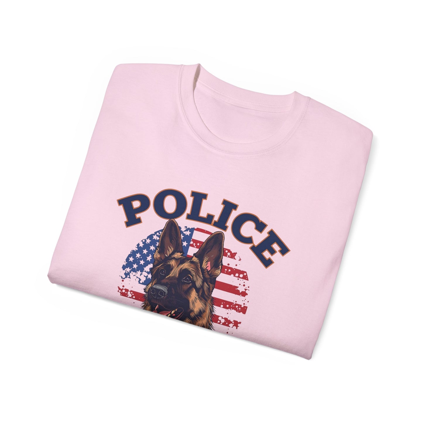 Patriotic Police K-9 Unit Tee for Dog Lovers, Unisex Cotton T-Shirt, Dog Handler Gift, Gifts for Law Enforcement