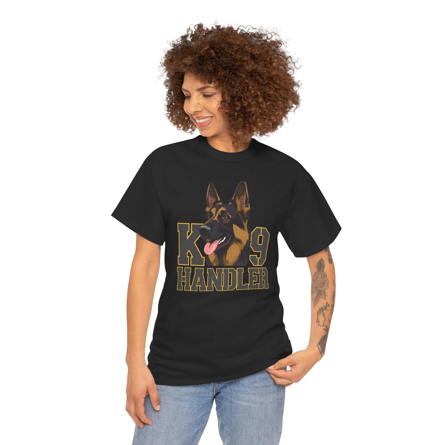 German Shepherd K9 Handler Tee, Perfect for Dog Lovers, Gift for Pet Owners, Unisex Cotton T-Shirt