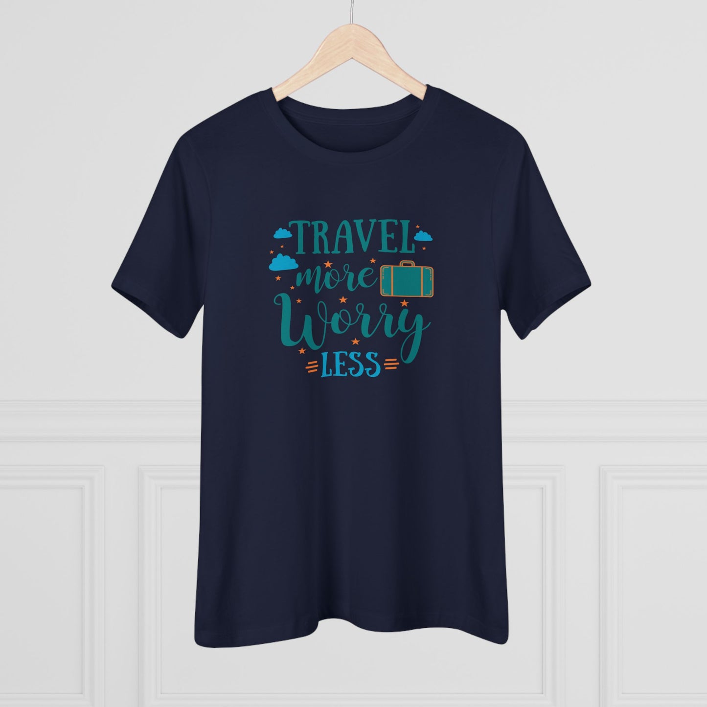 Travel More Worry Less Women's Cotton Tee, Travel Shirt, Vacation Top, Adventure Tee, Gift for Travelers