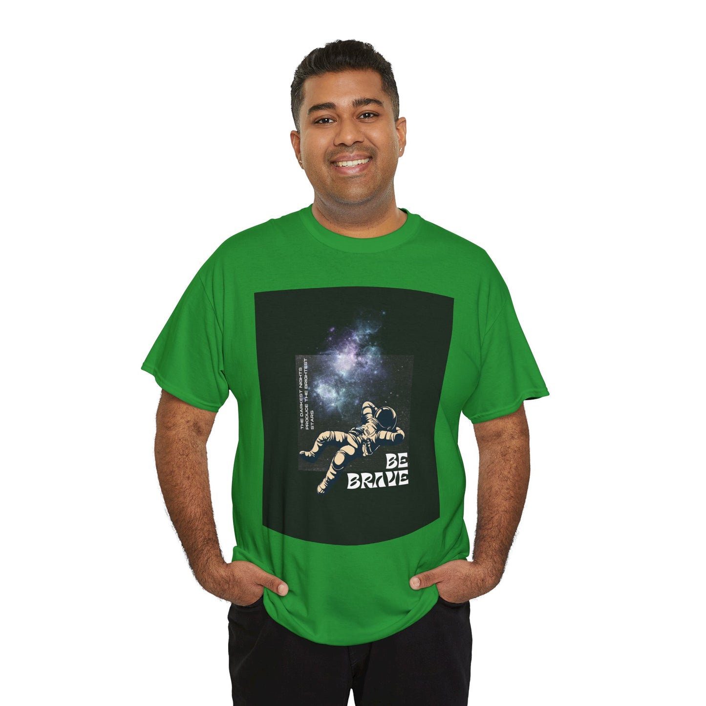 Be Brave Tee, Inspirational T-Shirt, Unisex Cotton Top, Space Graphic Shirt, Motivational Gift, Everyday Wear