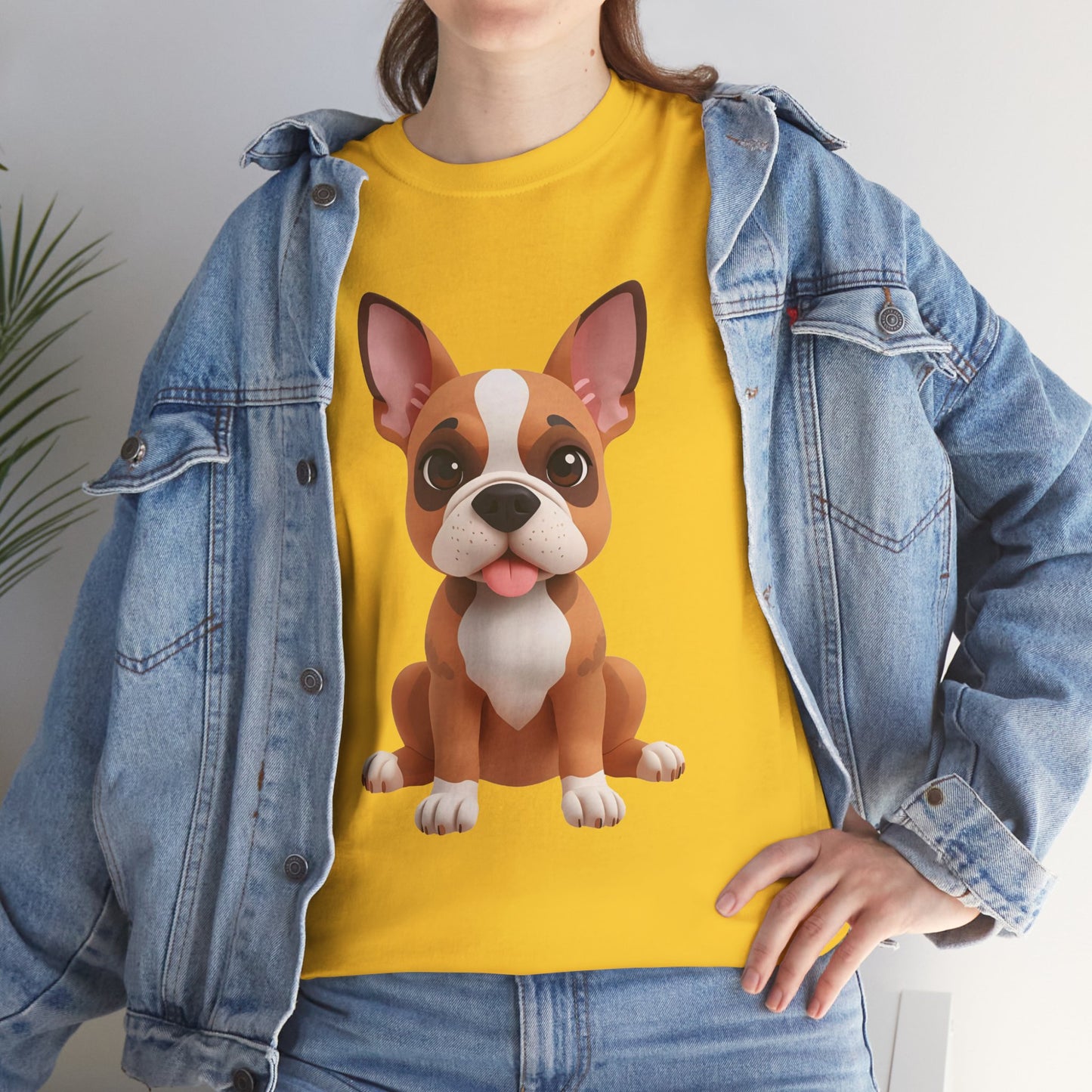 Cute 3D French Bulldog T-Shirt Unisex Heavy Cotton Tee, Dog Lover Gift