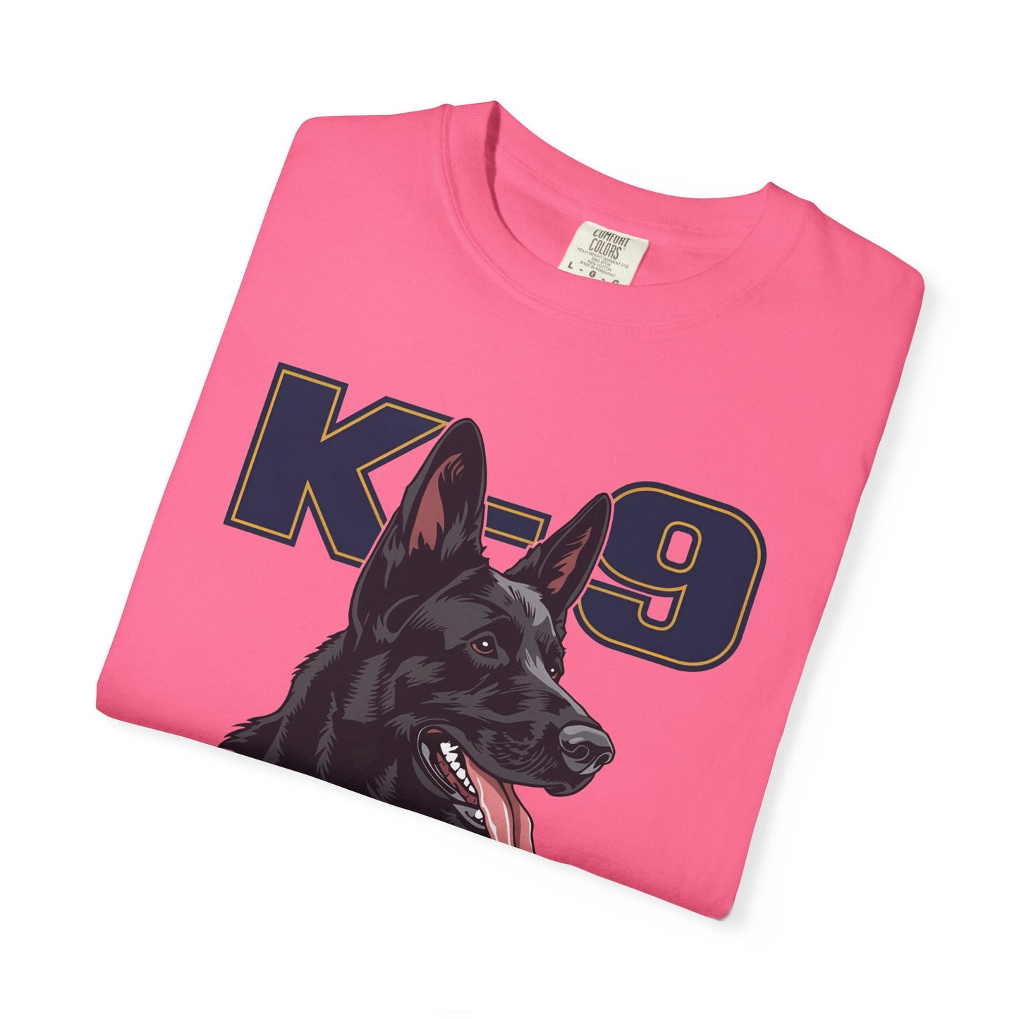 Black German Shepherd K-9 Handler T-Shirt, Garment-Dyed Unisex Tee for Dog Lovers
