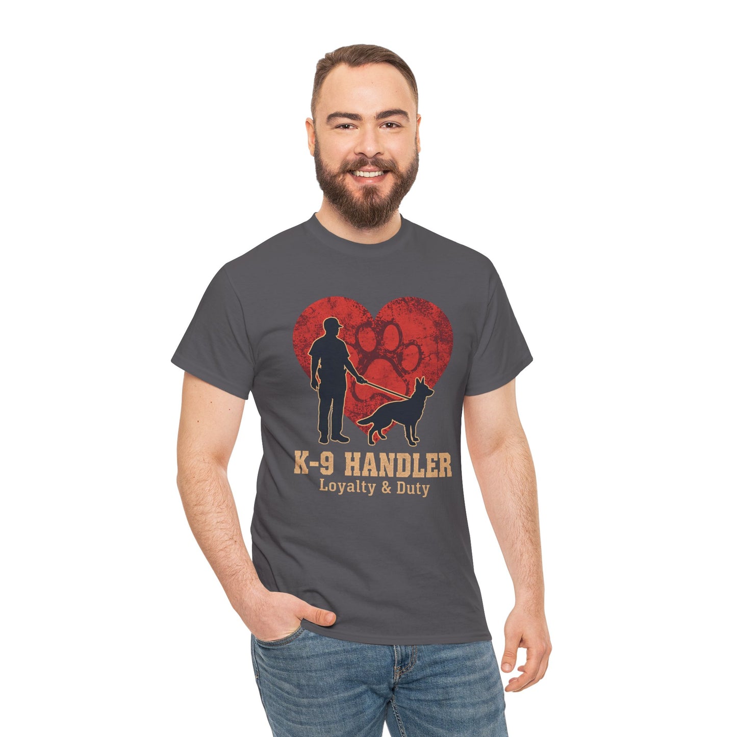 K-9 Handler Heart Tee - Loyalty & Duty, Dog Lover Gift, Pet Owner Apparel