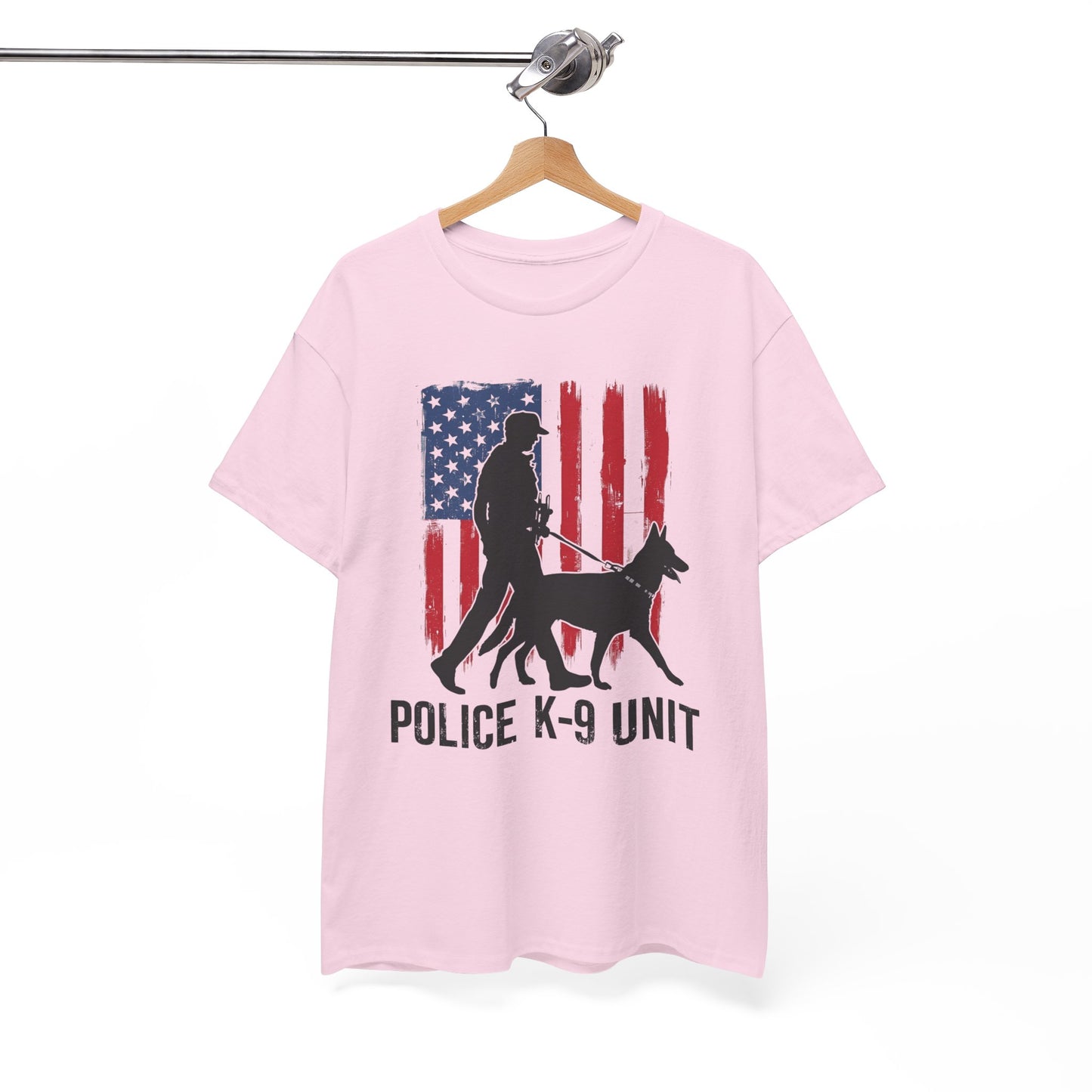 Patriotic Police K-9 Unit Heavy Cotton Tee, Unisex Cotton Shirt for Dog Lovers, Law Enforcement Apparel, Gifts for Police Officers