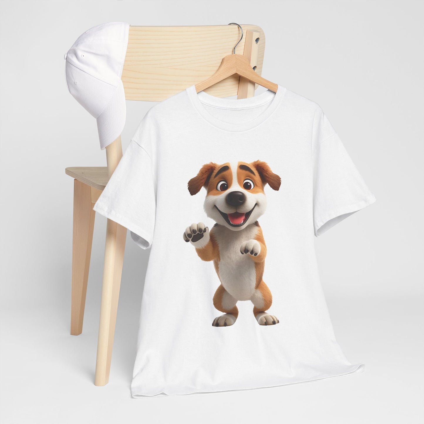 Cute Dog 3D Graphic Tee, Unisex Heavy Cotton T-Shirt, Dog Lover Gift, Fun Casual Wear