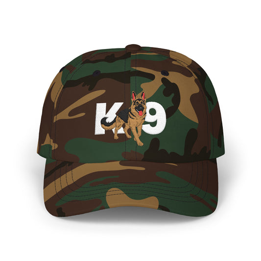 Classic Embroidered K9 Dad Cap Featuring German Shepherd | Dog Lover's Hat, Pet Owner Gift, Adjustable Baseball Cap