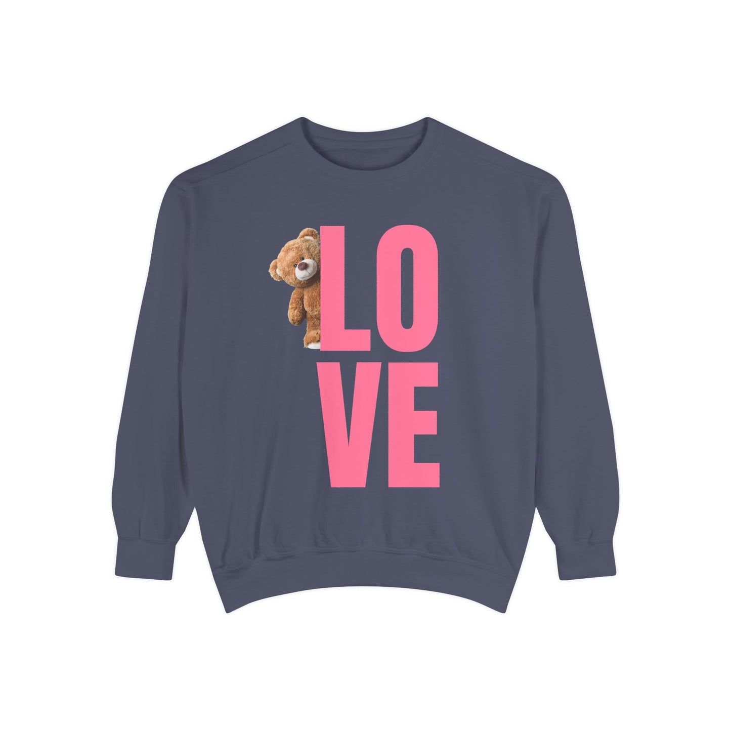 Unisex Valentine's Day Sweatshirt With Cute Brown Behind the Letter L