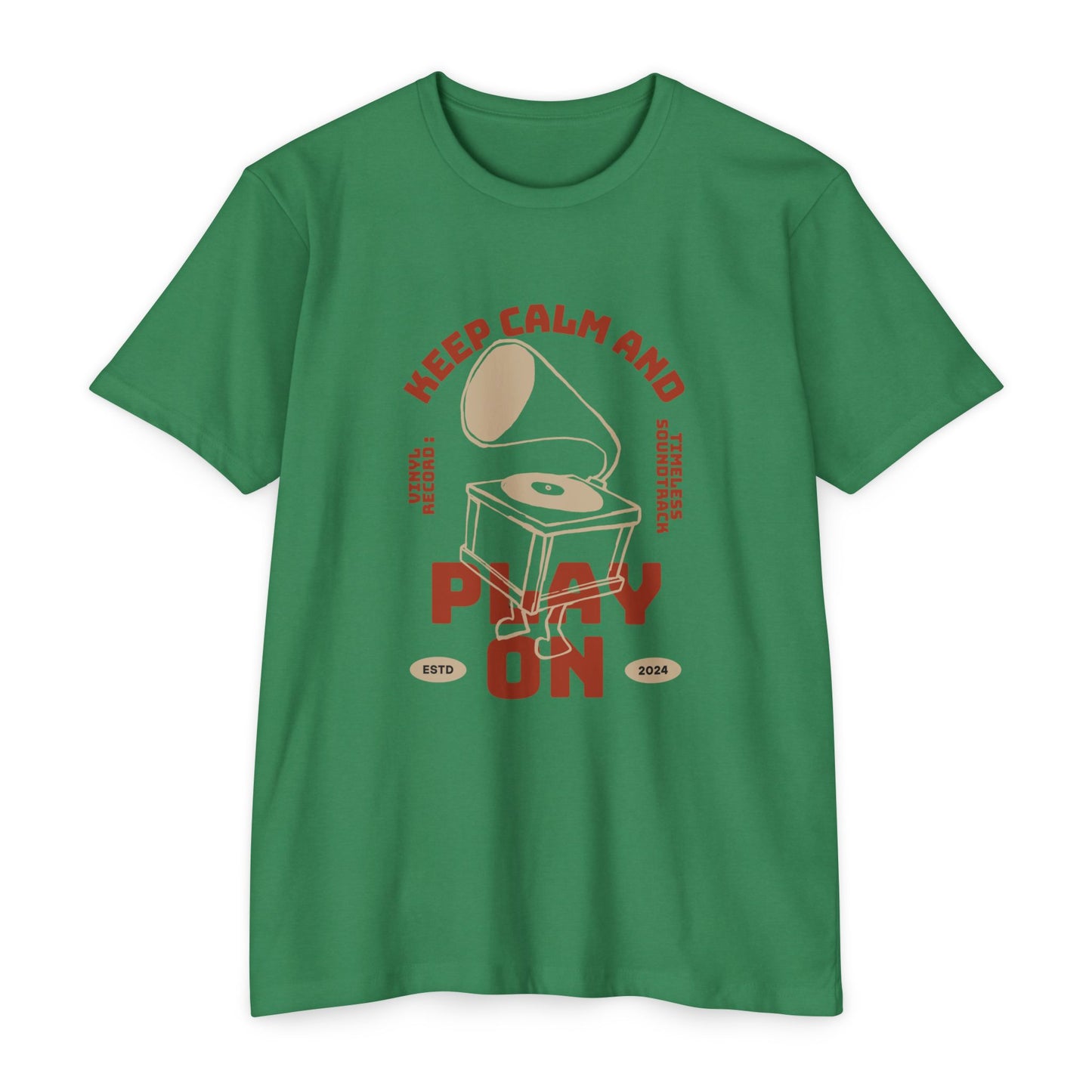 Retro Music Vibe T-Shirt, Unisex Tee, Gift for Music Lovers, Keep Calm and Play On Shirt, Casual Summer Wear, Music Themed Apparel