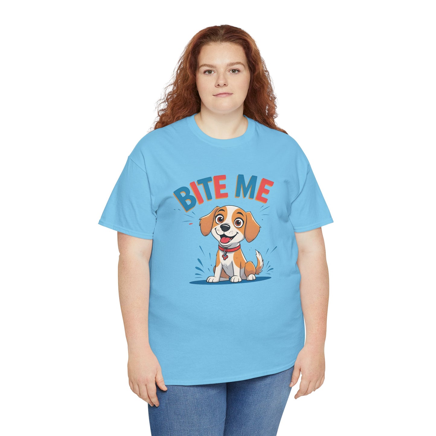 Playful Dog Lover Tee, Bite Me Unisex Cotton T-Shirt for Dog Trainers, Funny Gift for Dog Lovers, Cute Dog Apparel