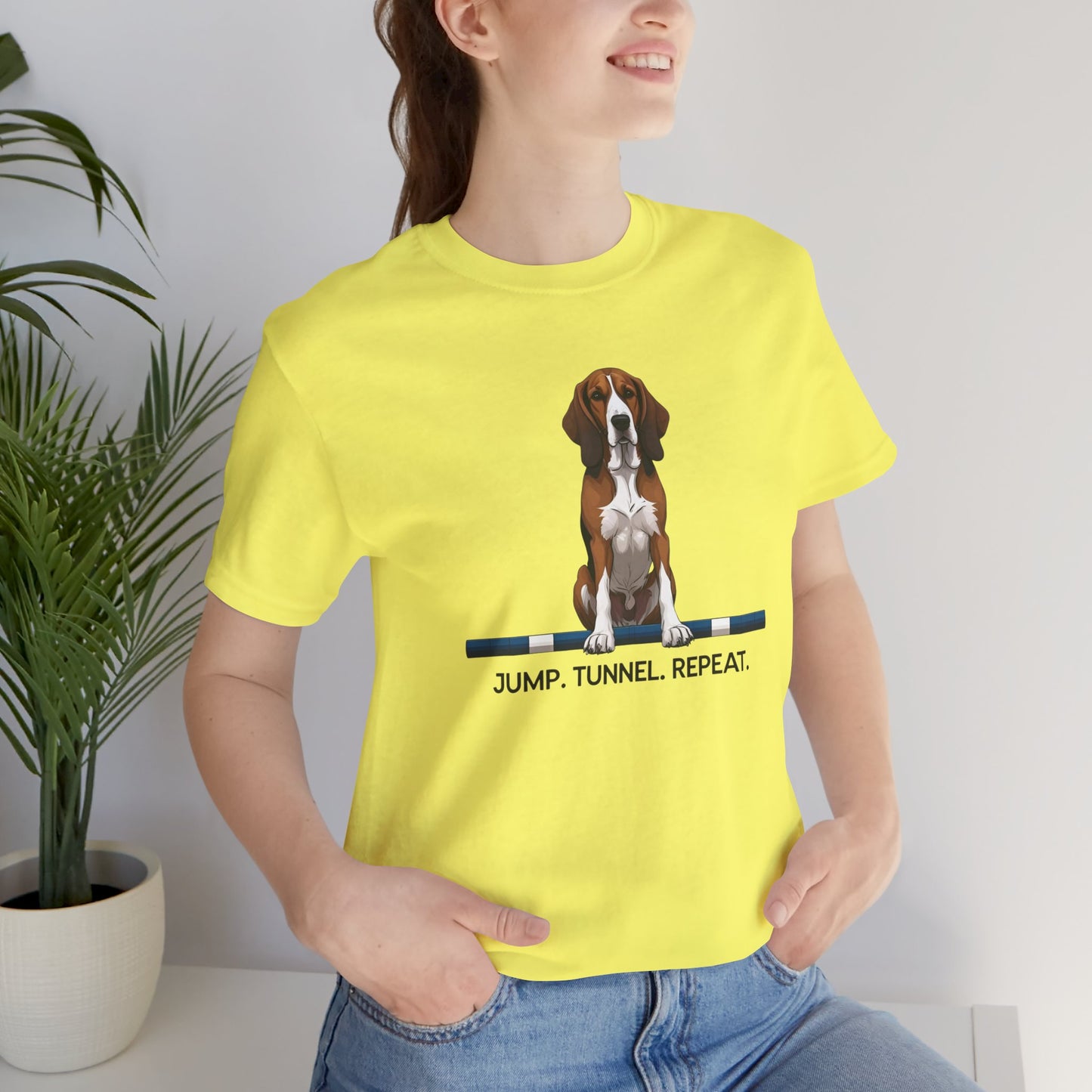 Dog Agility Tee, Fun Pet Lover Shirt, Jump Tunnel Repeat T-Shirt, Dog Enthusiast Apparel, Gift for Dog Owners