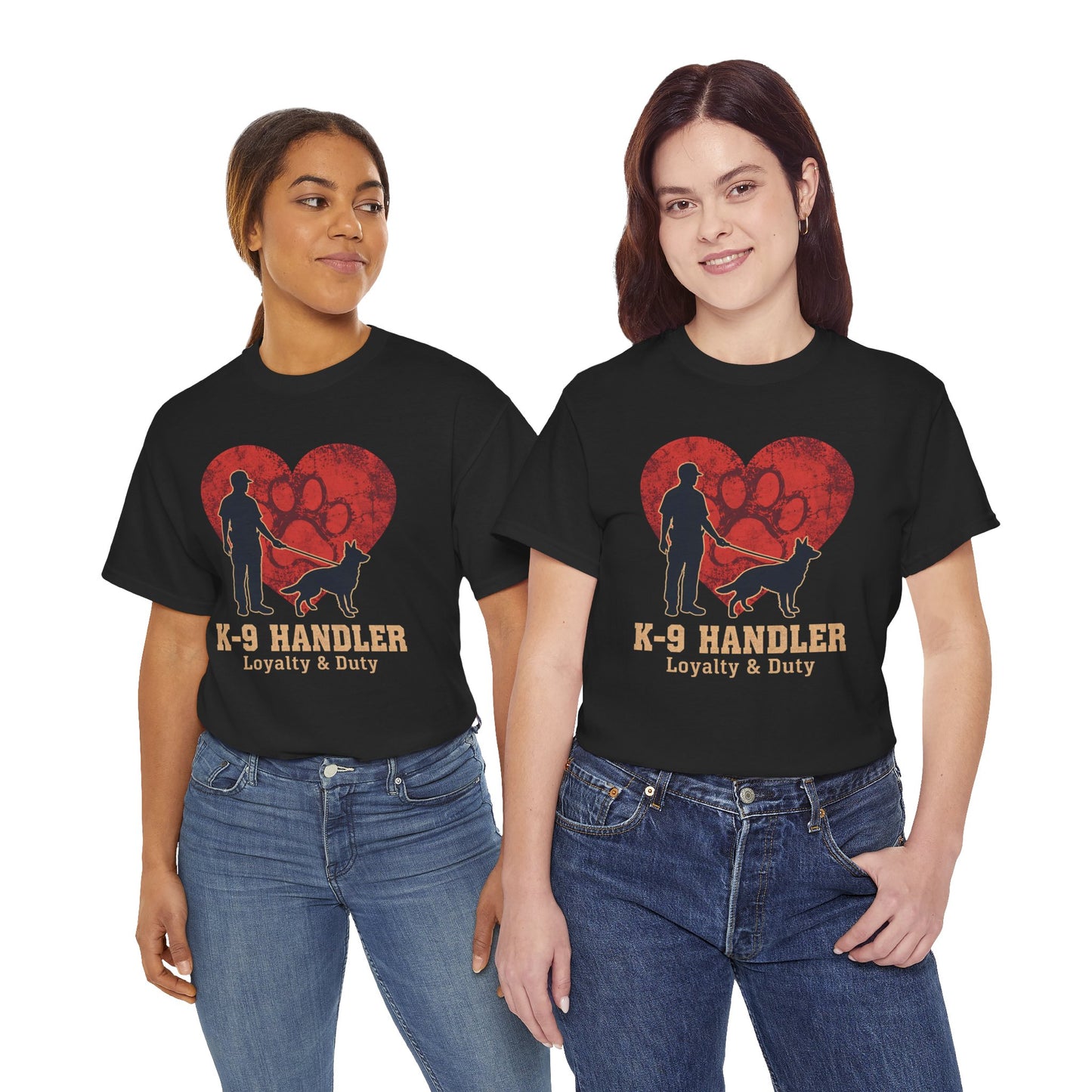 K-9 Handler Heart Tee - Loyalty & Duty, Dog Lover Gift, Pet Owner Apparel