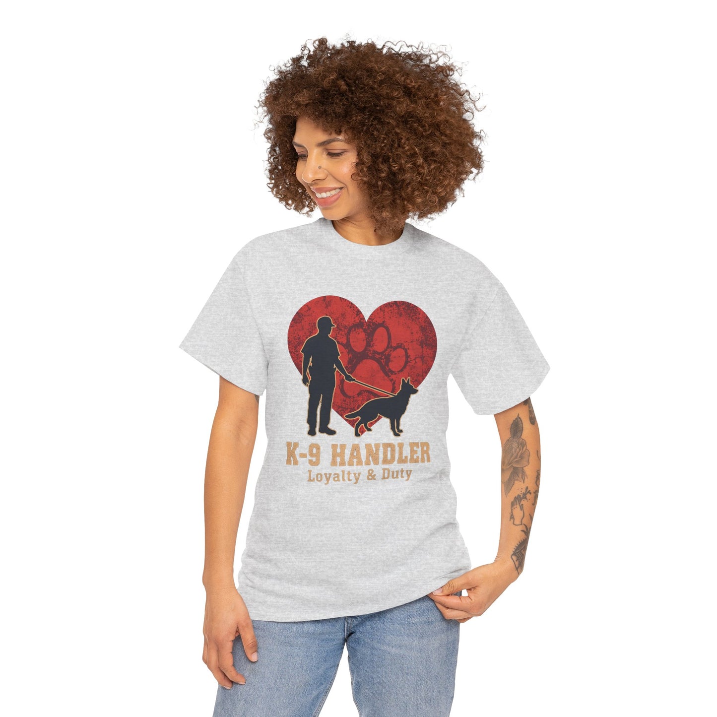 K-9 Handler Heart Tee - Loyalty & Duty, Dog Lover Gift, Pet Owner Apparel
