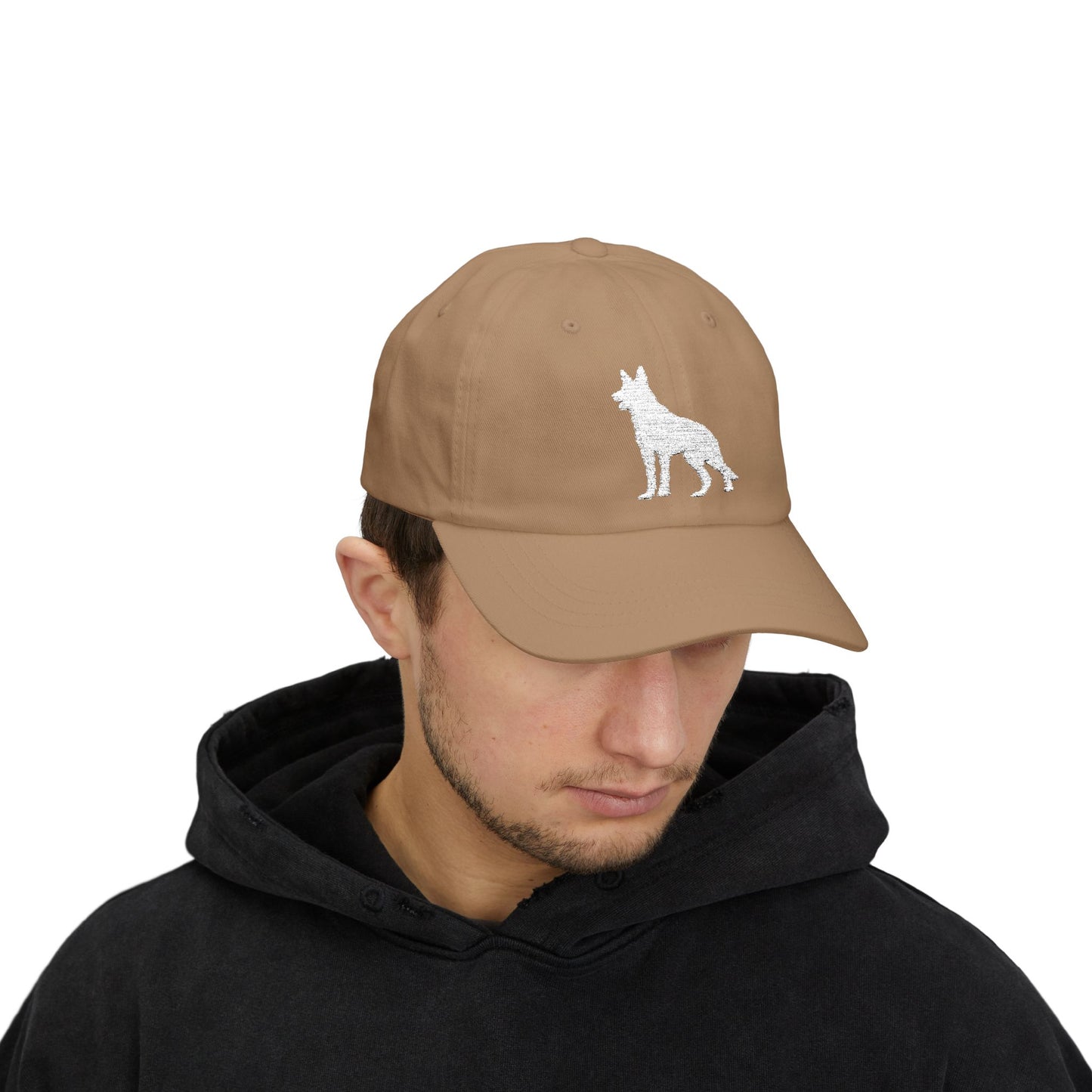 Classic German Shepherd Embroidered Dad Cap, Dog Silhouette, Casual Unisex Hat, Perfect Gift for Dog Lovers