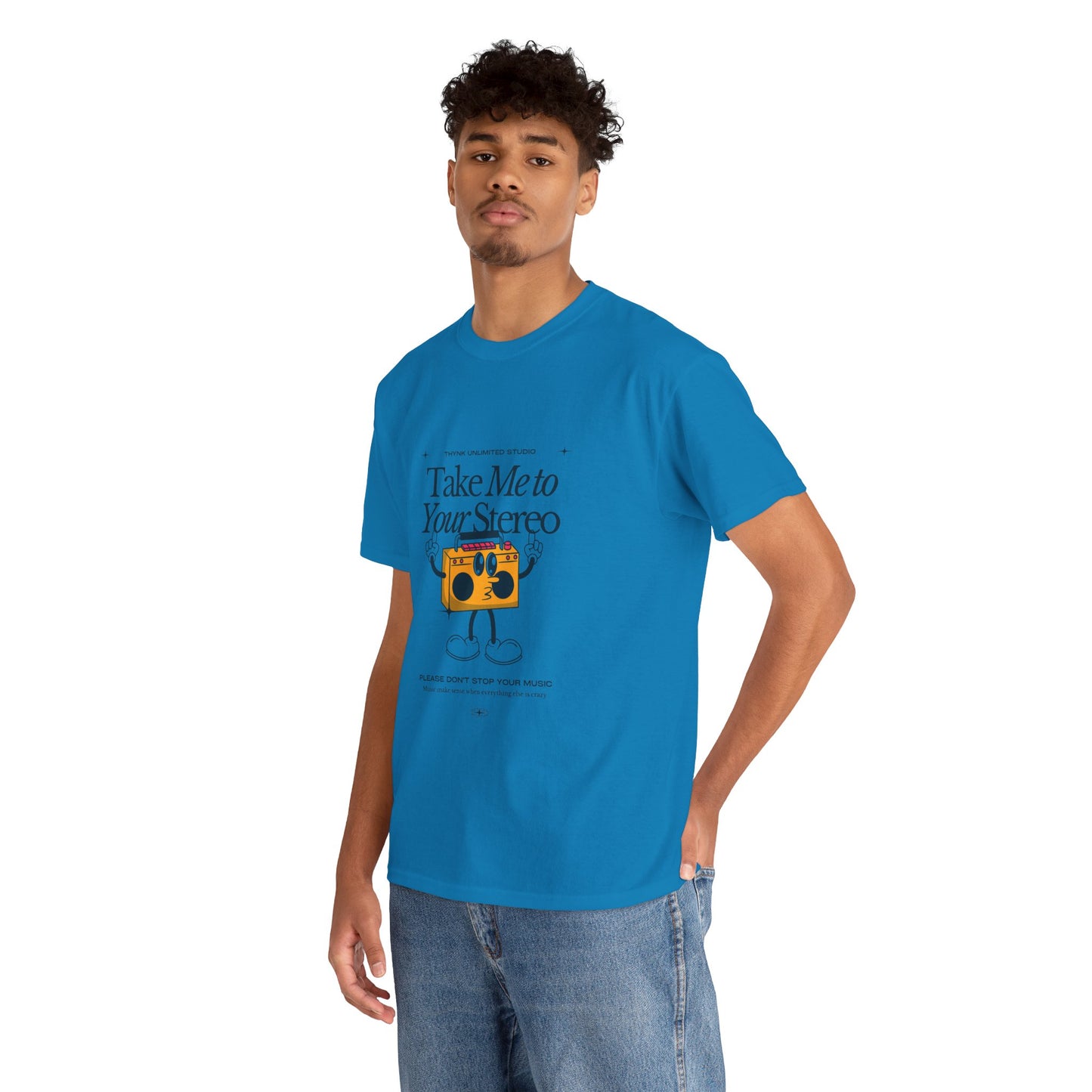 Retro Music Lover Tee - Take Me To Your Stereo, Vintage Style Shirt, Graphic T-Shirt, Unisex Cotton Top, Perfect Gift for Musicians, Summer Outfit