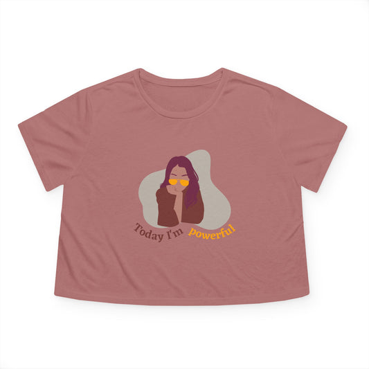 Empowering Women's Cropped Tee - 'Today I'm Powerful' - Inspirational Top for Casual Wear, Motivational Gift, Affirmation Shirt