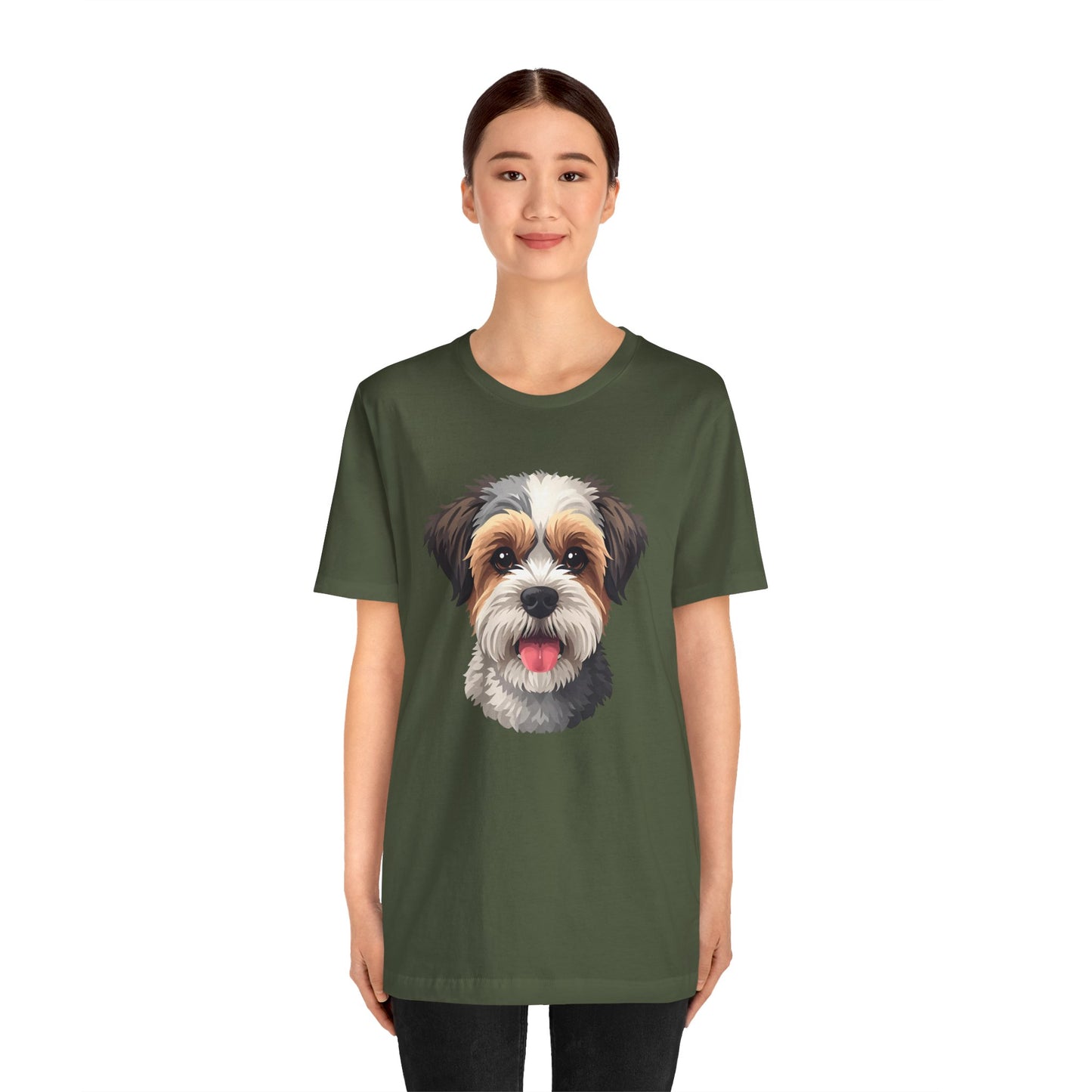 Unisex Dog Lover T-Shirt Featuring a 3D Design of Cute Fluffy Bichon Frise Mix | Gift for Dog Owners