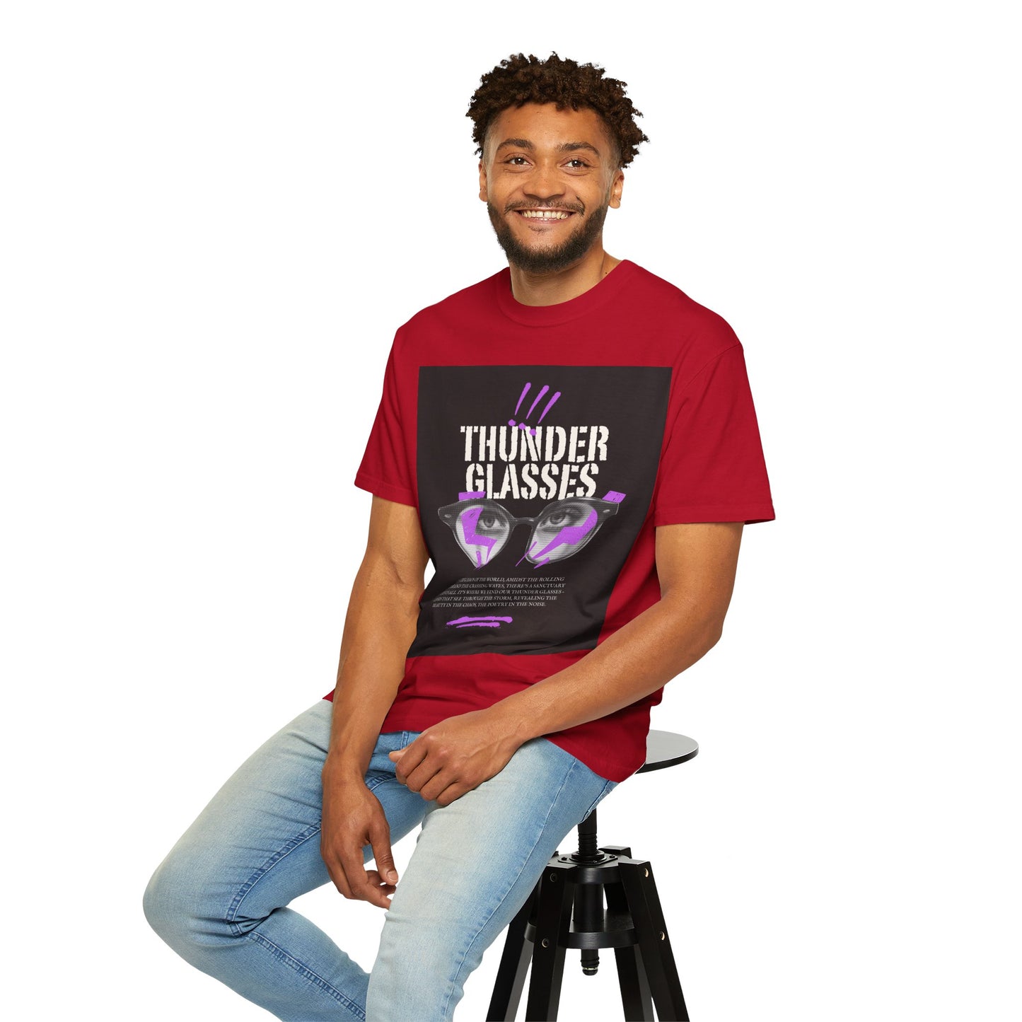 Thunder Glasses Unisex T-Shirt | Retro Graphic Tee for Music Lovers, Gift for Birthdays, Festivals, Unisex Style, Casual Wear