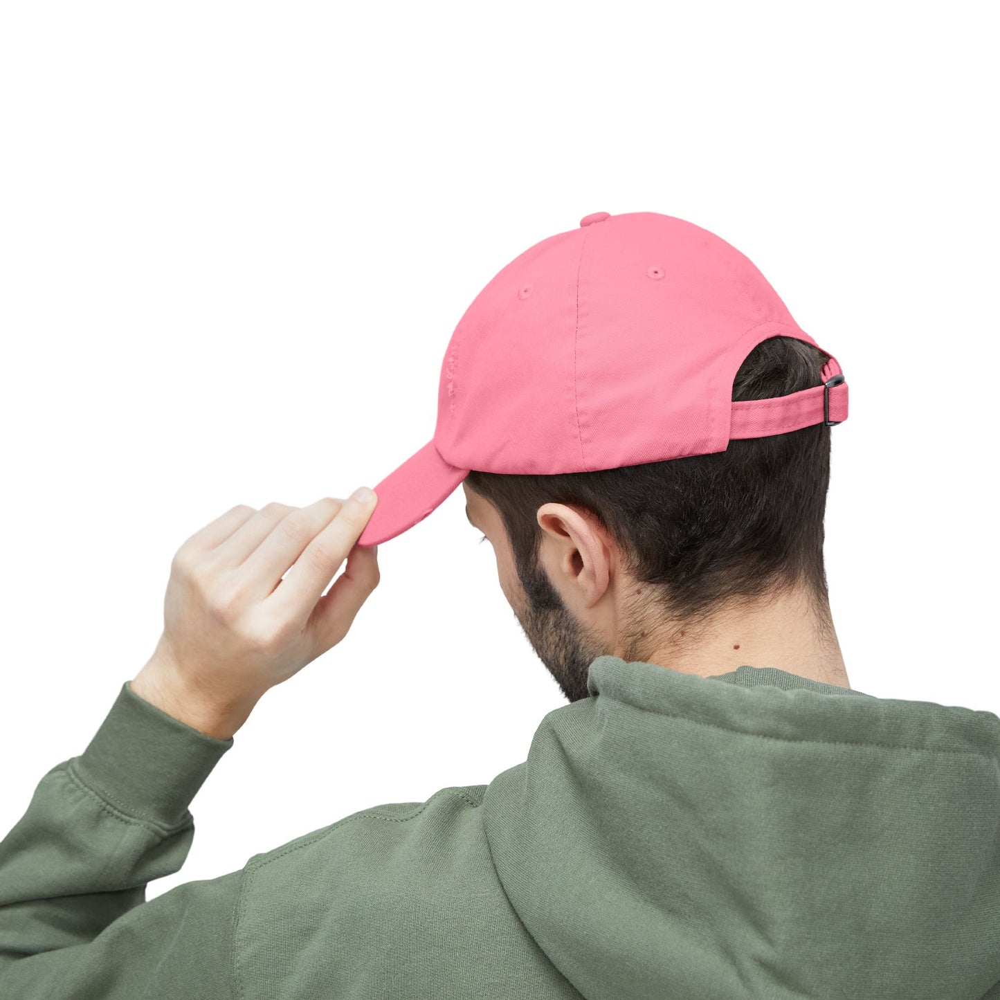 Unisex Distressed Cap Featuring a Trainer Leading German Shepherd, Dog Trainer Gift