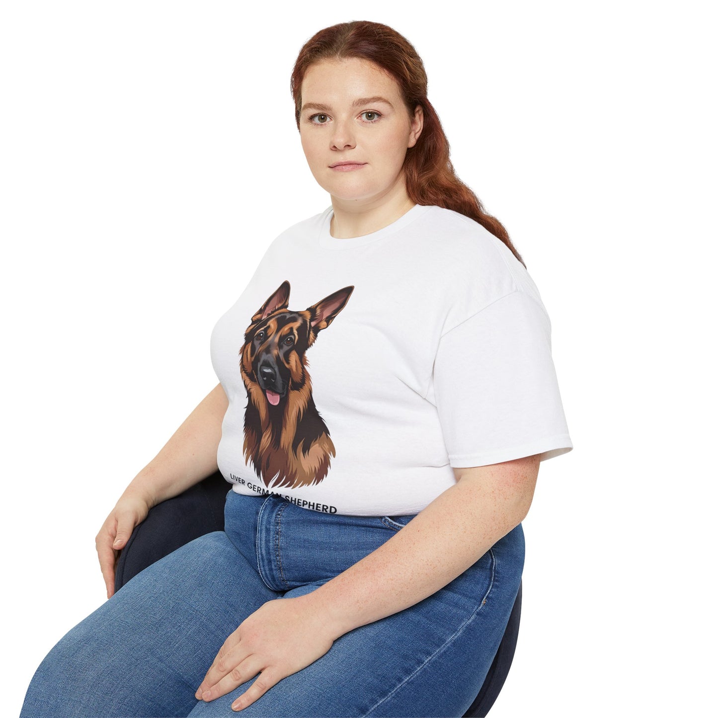 Liver German Shepherd Tee, Dog Lover Shirt, Pet Owner Gift, Animal Print T-Shirt, Unisex Graphic Tee, Birthday Present for Dog Lovers