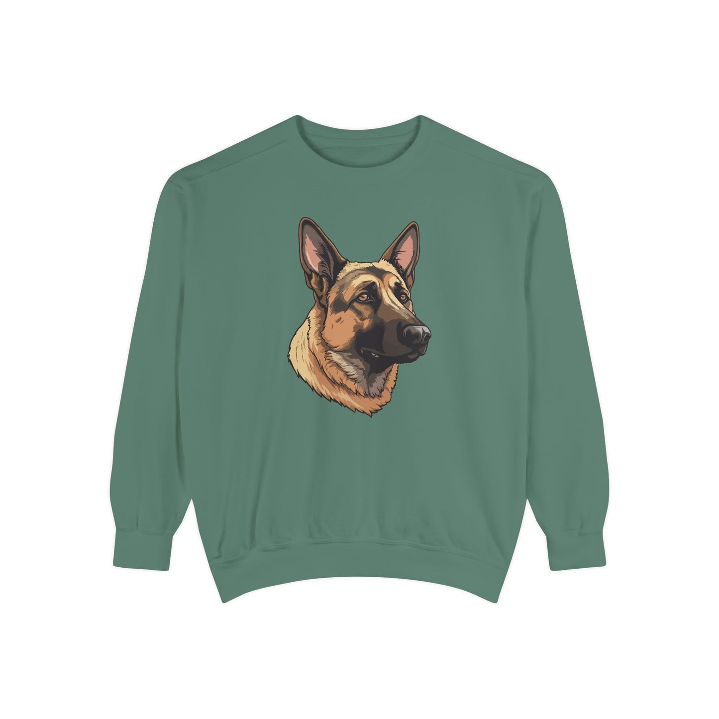 Unisex Dog Lover Sweatshirt With a Close Up Graphic of Serious German Shepherd
