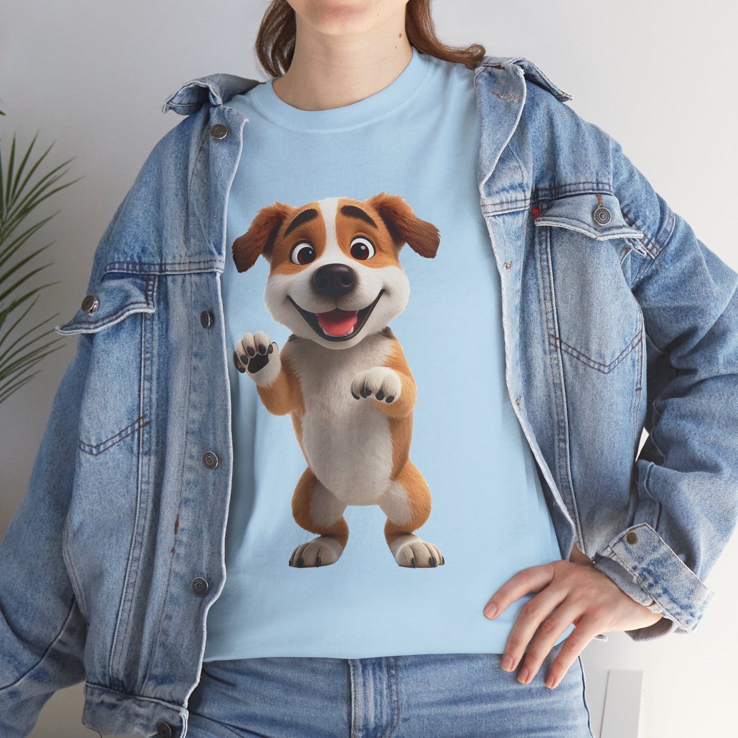 Cute Dog 3D Graphic Tee, Unisex Heavy Cotton T-Shirt, Dog Lover Gift, Fun Casual Wear