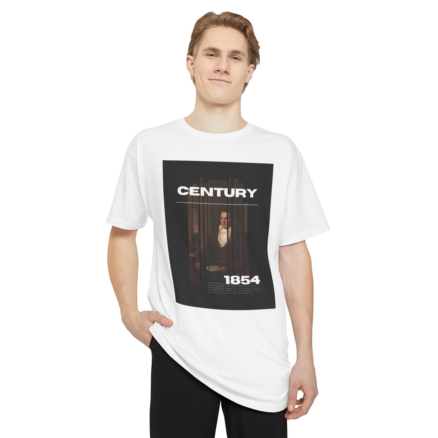 Urban Graphic Tee - Century 1854, Unisex Long Body Tee, Casual Streetwear, Perfect Gift for Art Lovers, Hipster Fashion