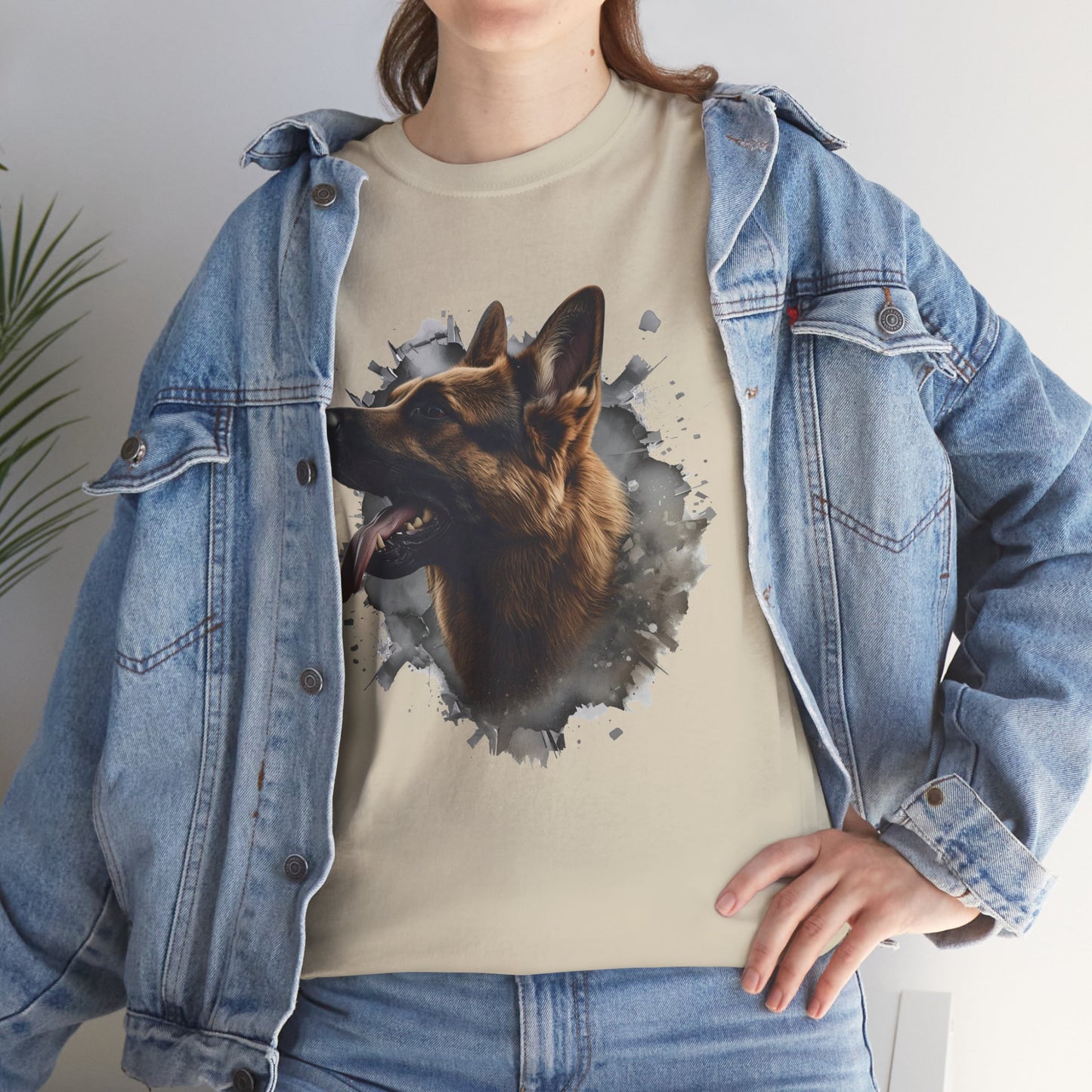 German Shepherd Lover Tee With 3D Design, Unisex Cotton Shirt, Dog T-Shirt, Pet Lovers Gift, Animal Enthusiast Apparel
