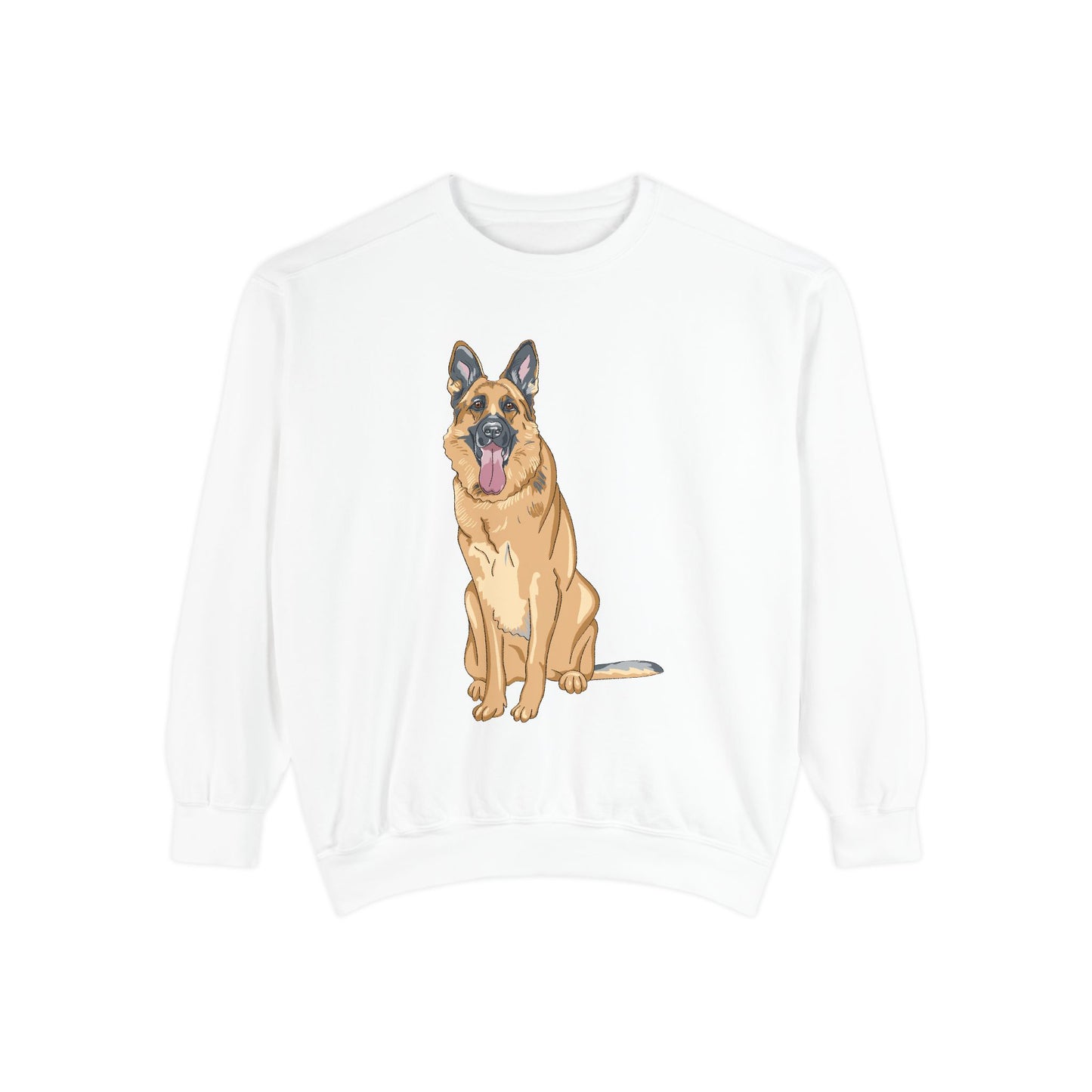 Unisex Dog Lover Sweatshirt With a Graphic of a German Shepherd Sloppily Standing
