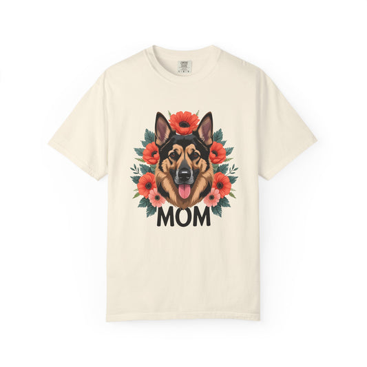 Floral German Shepherd Dog Mom T-Shirt, Perfect Gift for Dog Lovers, Mother’s Day, Birthday, Casual Wear, Comfortable Everyday Tee