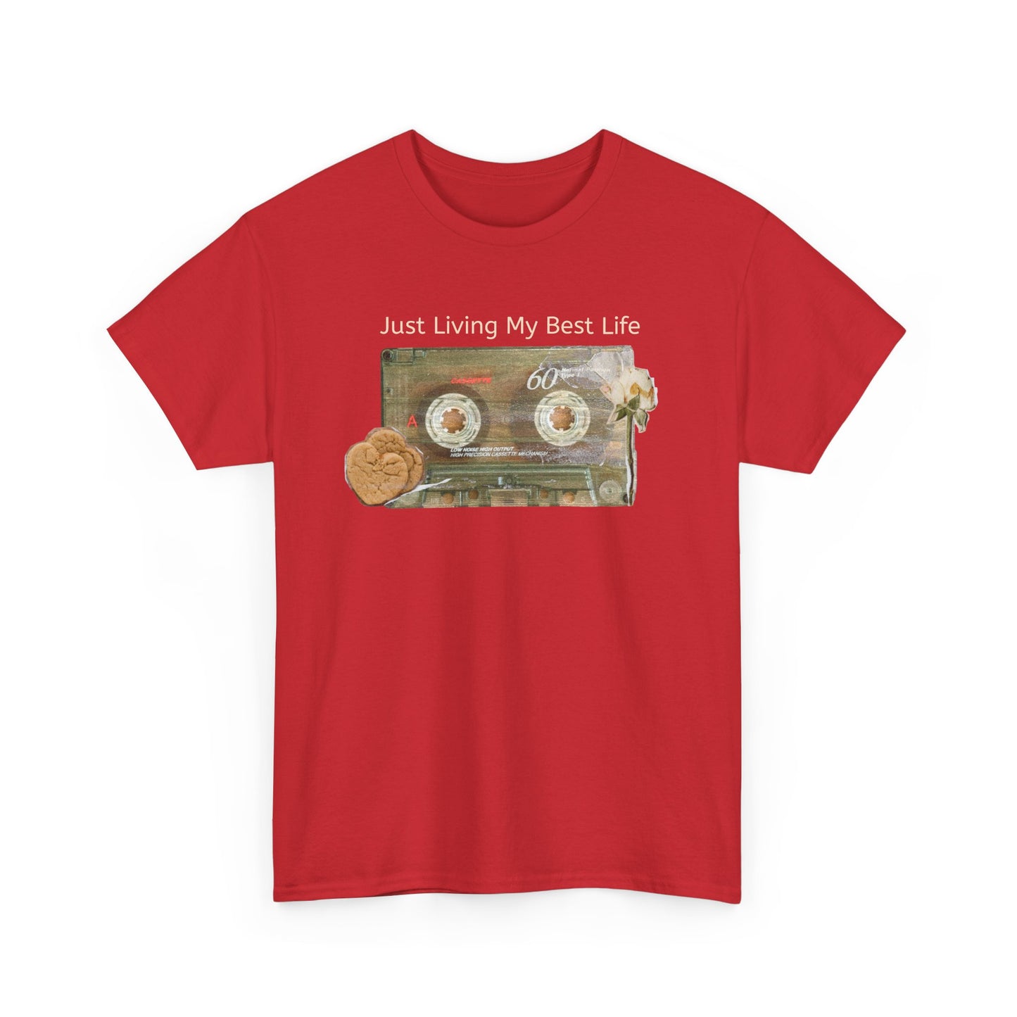 Just Living My Best Life Tee, Vintage Cassette T-Shirt, Casual Wear, Gift for Friends, Music Lover's Apparel