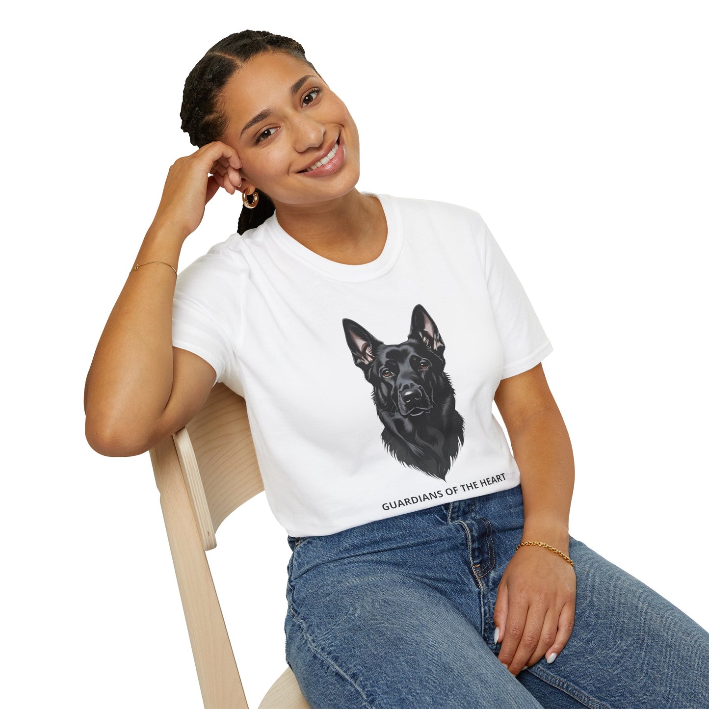Guardians of the Heart Black German Shepherd T-Shirt, Dog Lover Shirt, Pet Memorial Tee, Unisex Animal T-Shirt, Gift for Dog Owners