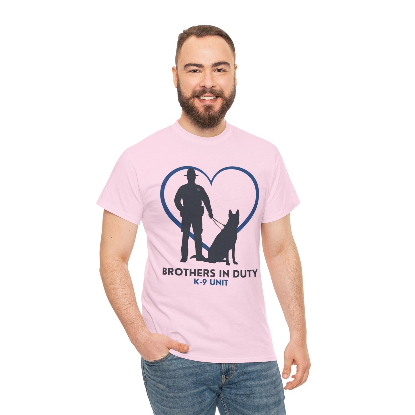 Heartfelt K-9 Unit Tee - Brothers In Duty | Police Officer Gift, Dog Lover Shirt, Law Enforcement Apparel