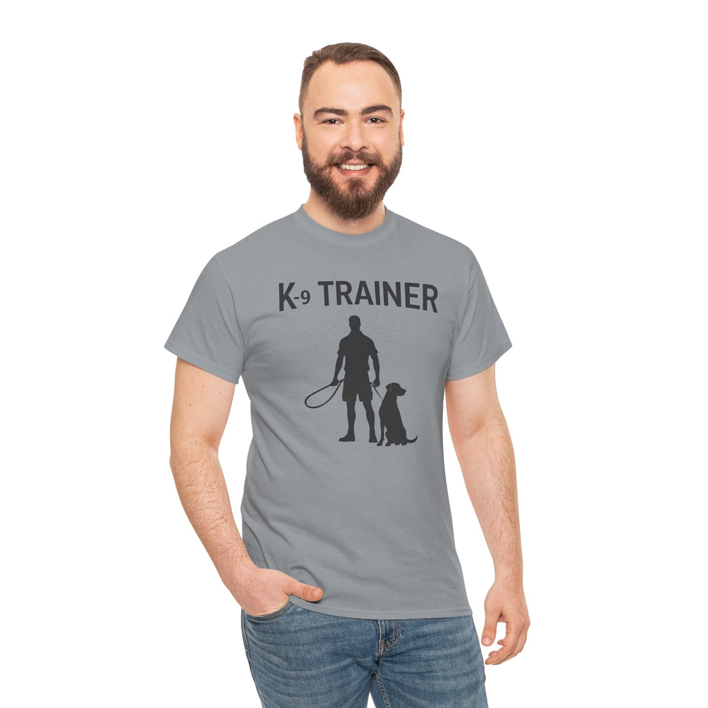 K-9 Trainer Heavy Cotton T-Shirt, Dog Owner Gift, Police Dog Shirt, Animal Enthusiast Apparel, Casual Style Tee